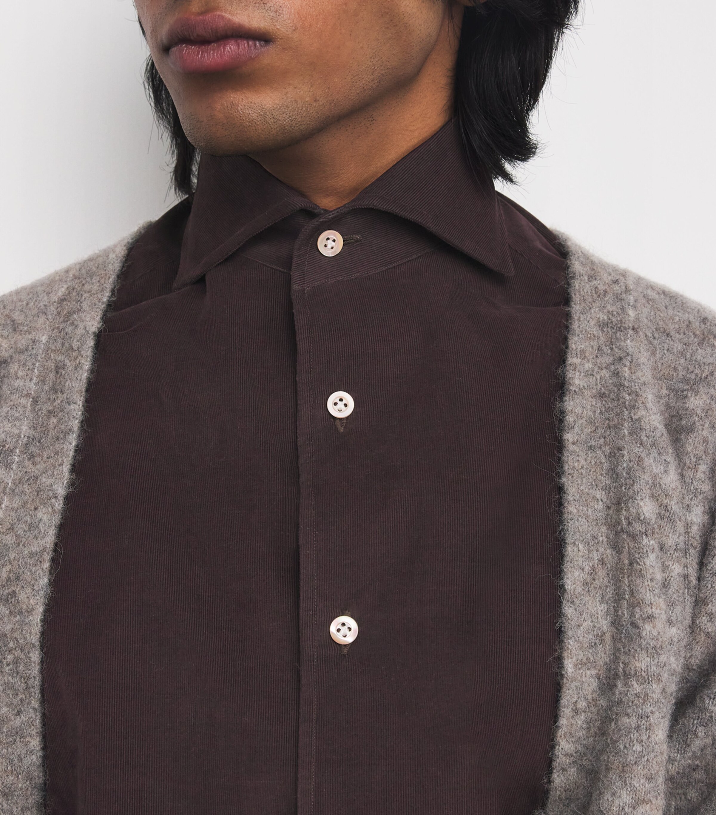 Cotton Fine Corduroy Shirt CHOCOLATE BROWN Image 6