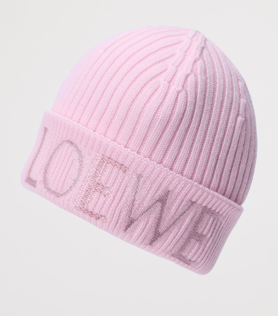 Wool Logo Beanie LIGHT PINK Image 3