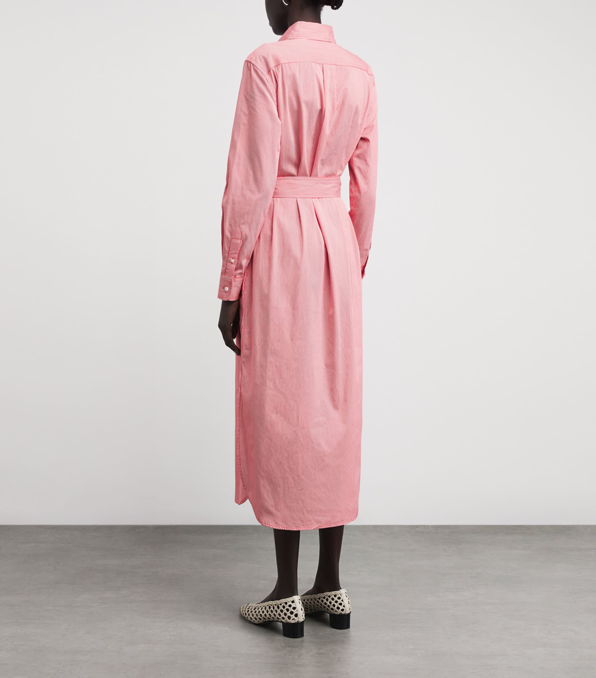 Polo Pony Midi Shirt Dress 2000A RED WHITE Image 3