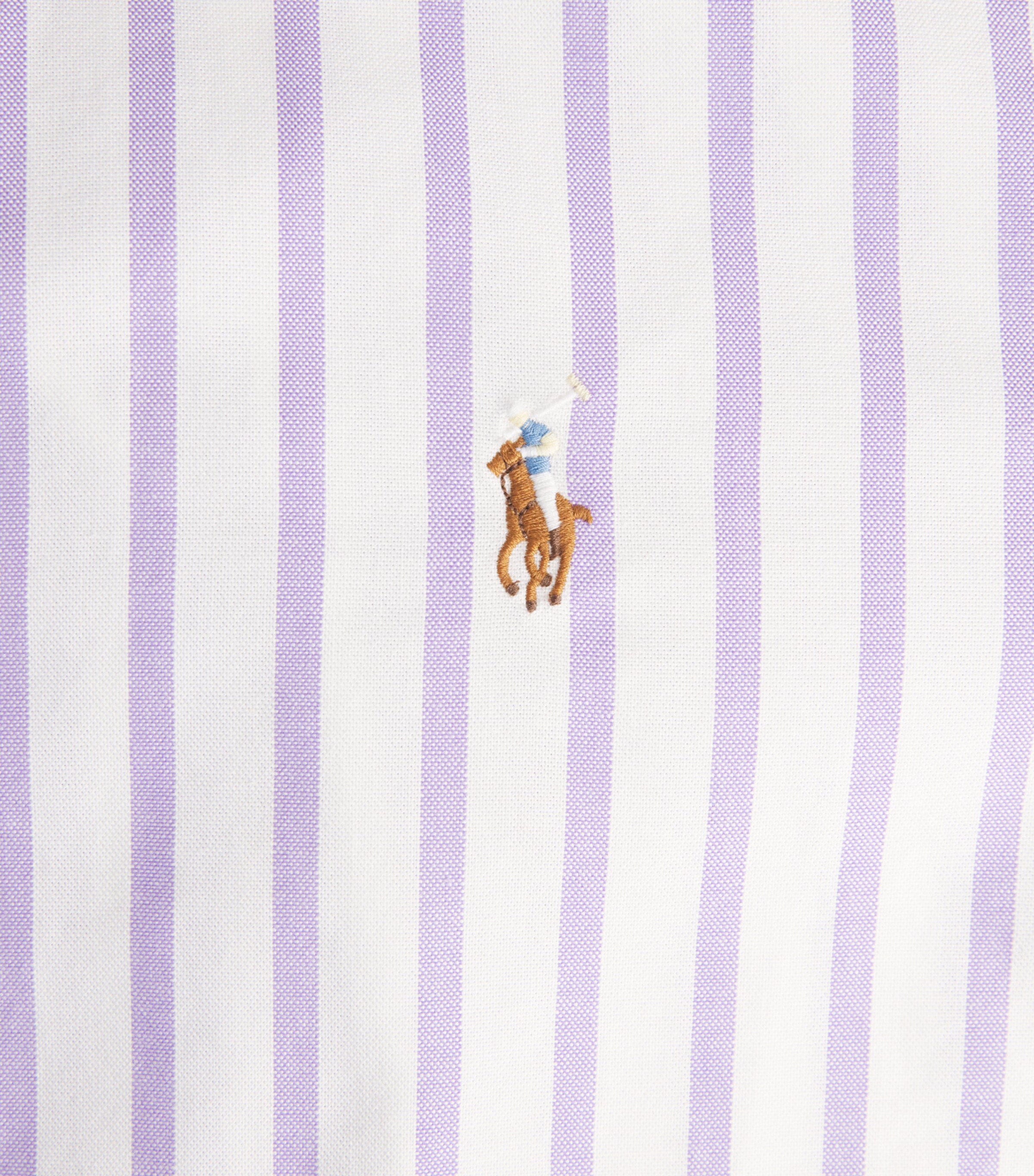 Polo Ralph Lauren Mens Custom Fit Stripe Oxford Shirt Thistle White Image 6