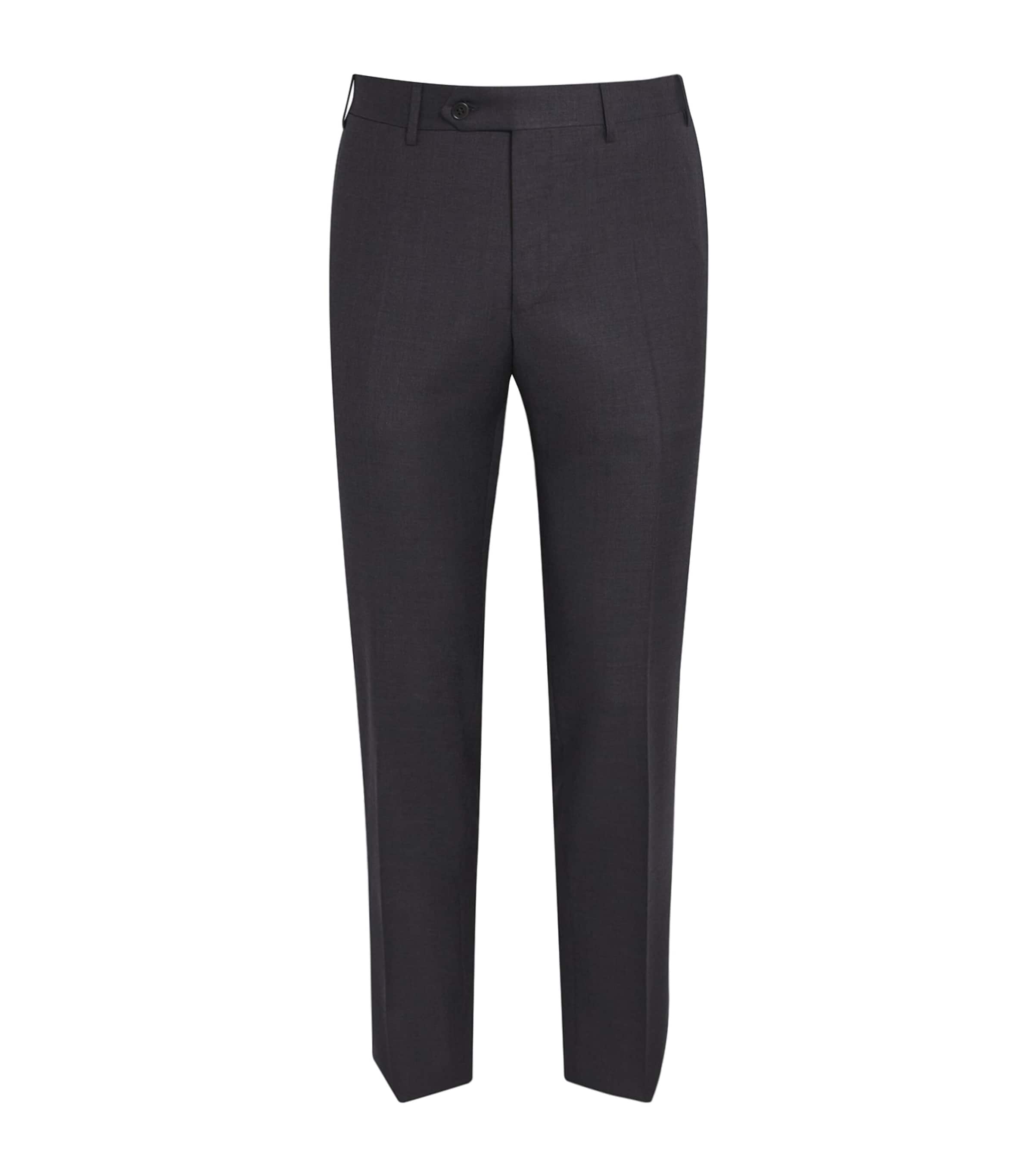 Wool Straight Trousers 12 GREY Image 1