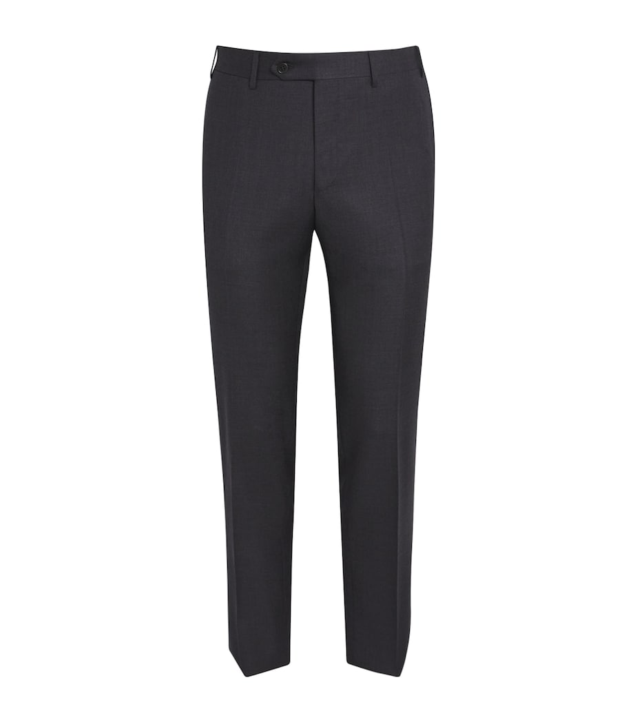 Wool Straight Trousers 12 GREY Image 1