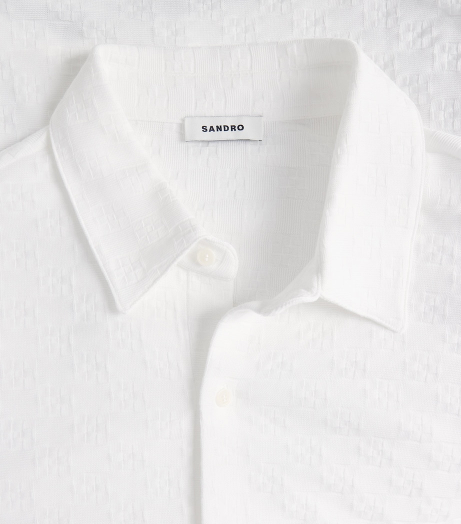 Sandro Paris Mens Cotton Jacquard Shirt White Image 6