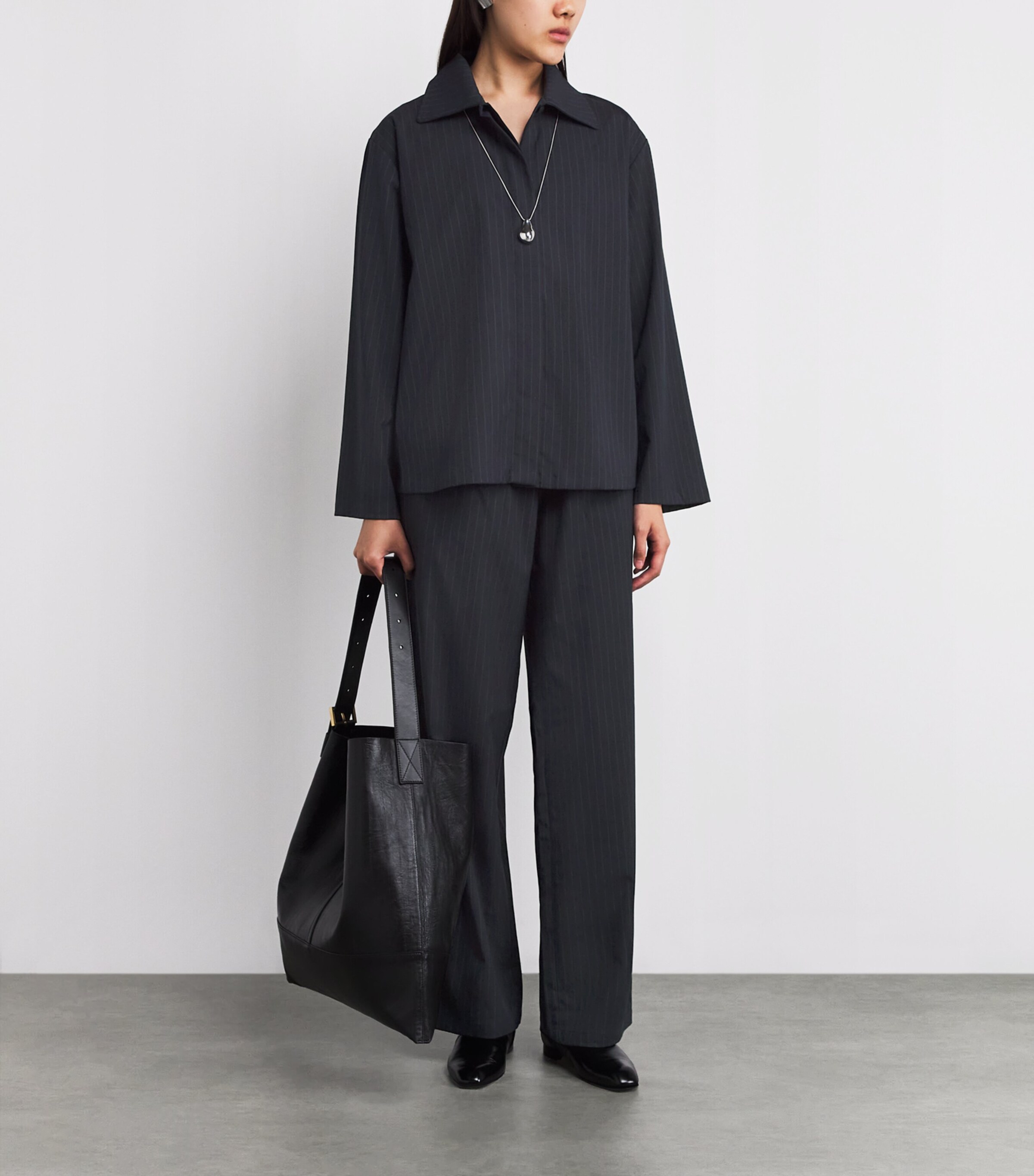 Stylein Womens Pinstripe Belicia Trousers Navy Pinstripe Image 2