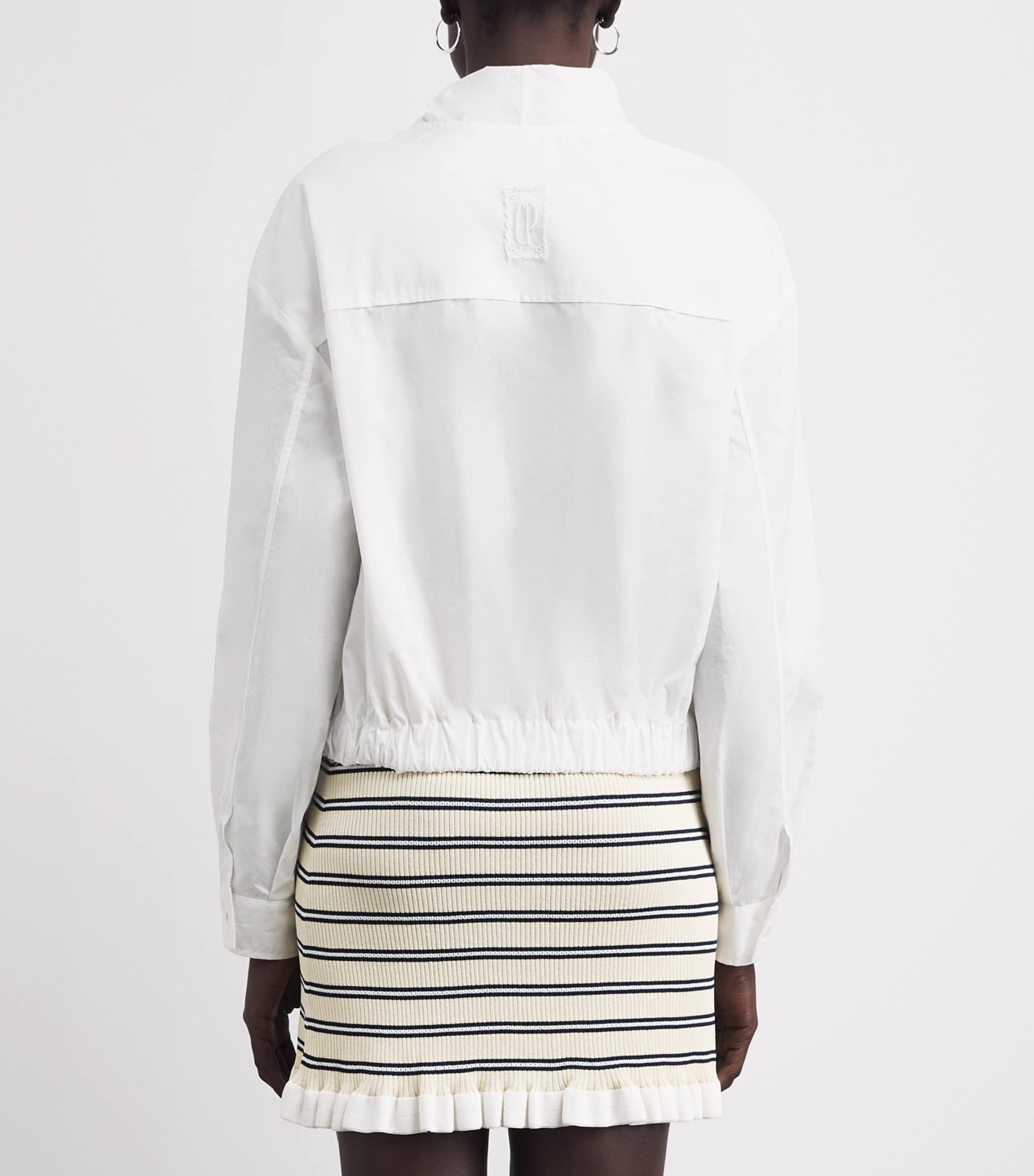 Claudie Pierlot Womens Cotton Pussy-Bow Blouse White Image 5