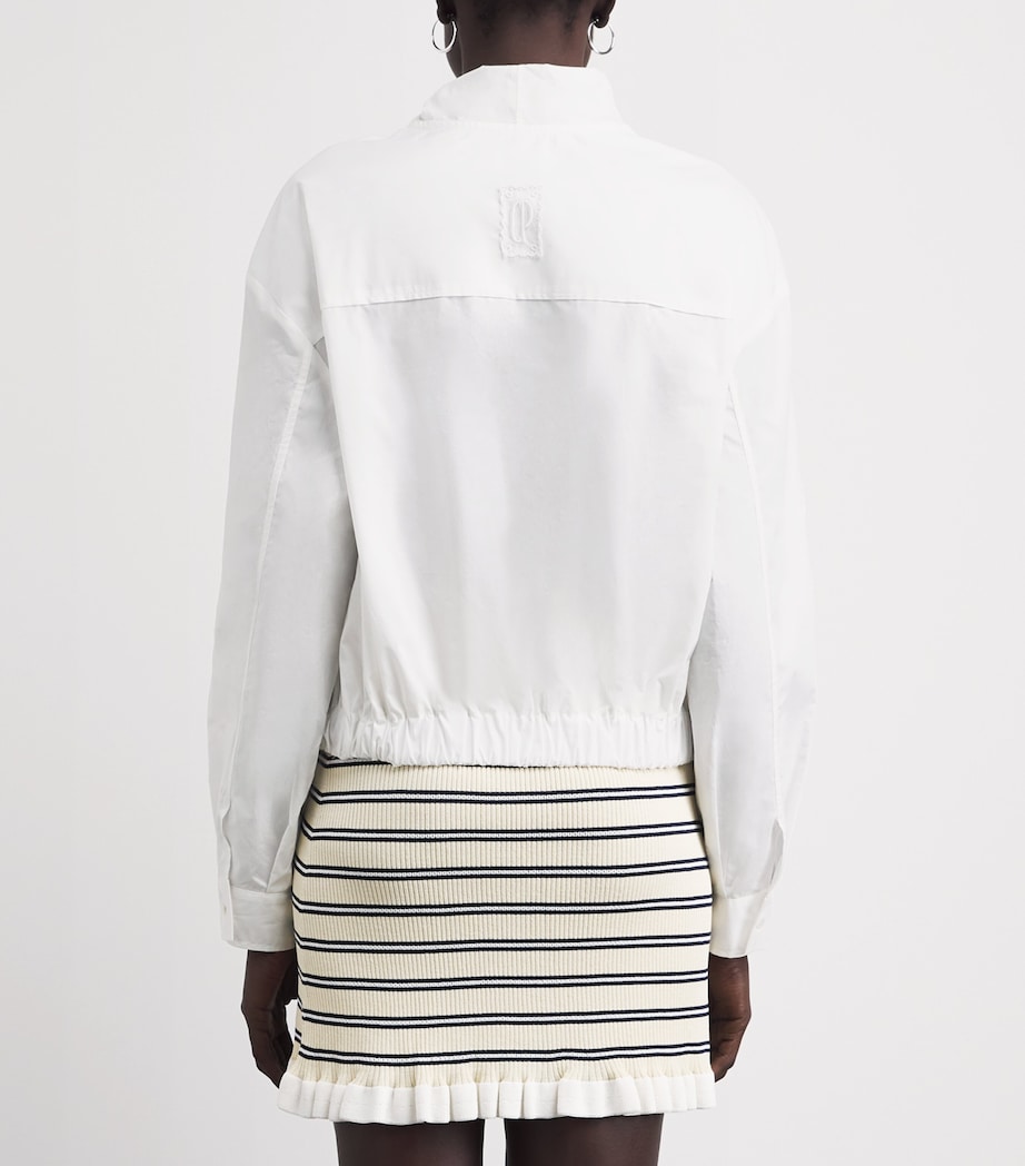 Claudie Pierlot Womens Cotton Pussy-Bow Blouse White Image 5