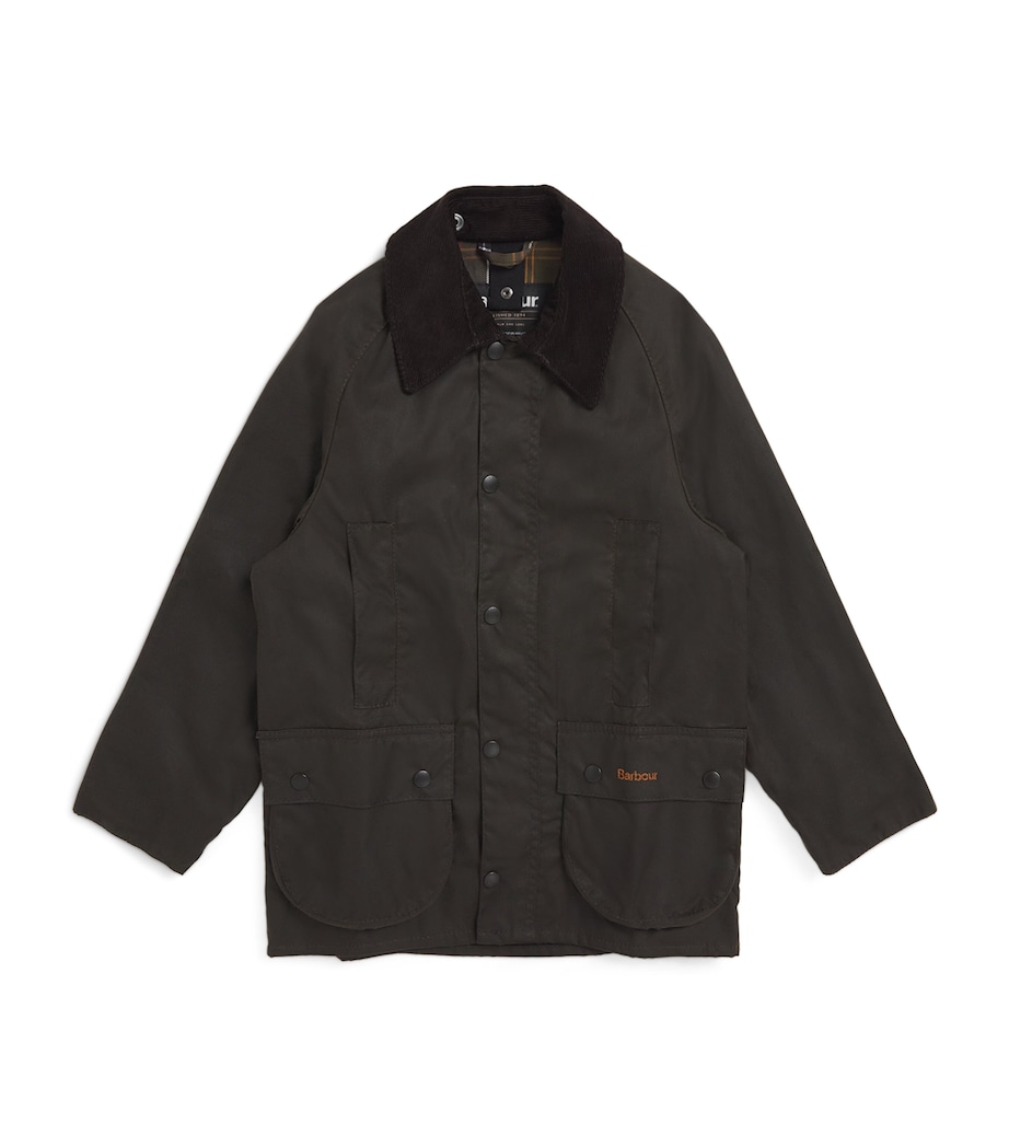Waxed Beaufort Jacket (6-15 Years) OL75 OLIVE Image 1