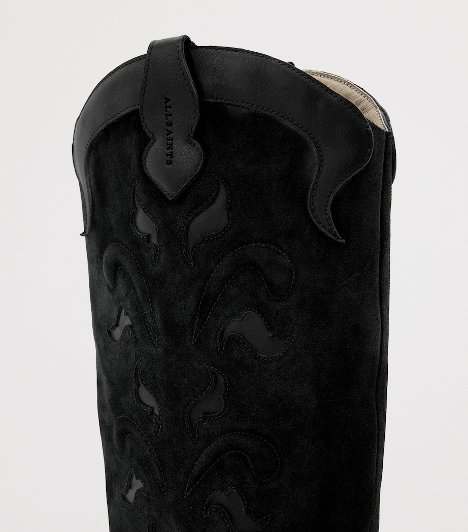 AllSaints Suede Dolly Cowboy Boots 47 Black Image 4