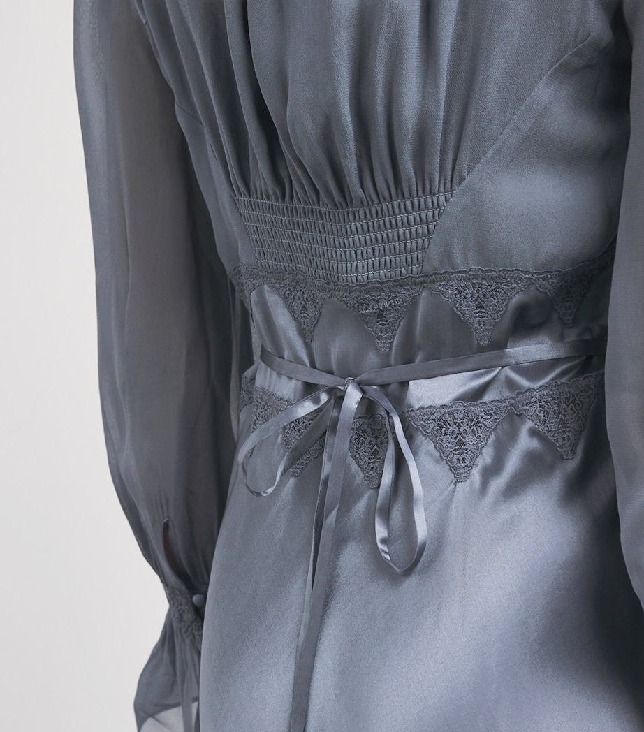 Satin Arlena Midi Dress STONE BLUE Image 4