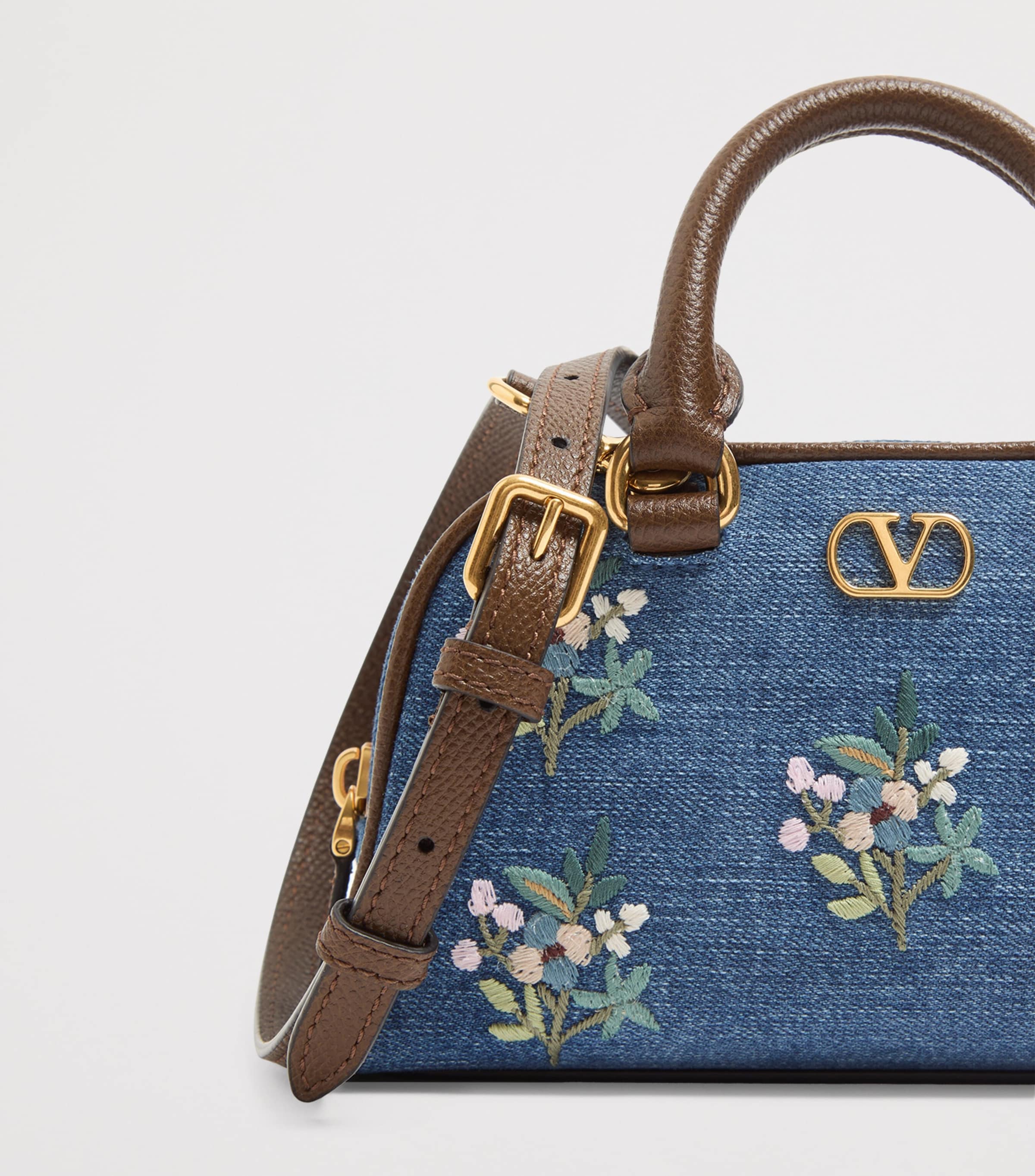 Valentino Garavani Denim VLogo Signature Top-Handle Bag Axm Image 6