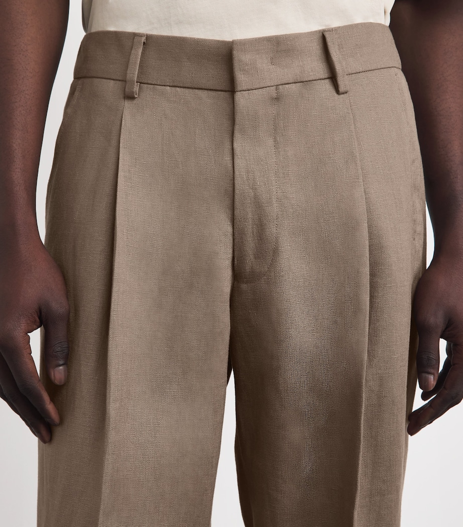 NN.07 Mens Linen Kay Wide-Leg Trousers Clay Mirage Image 3