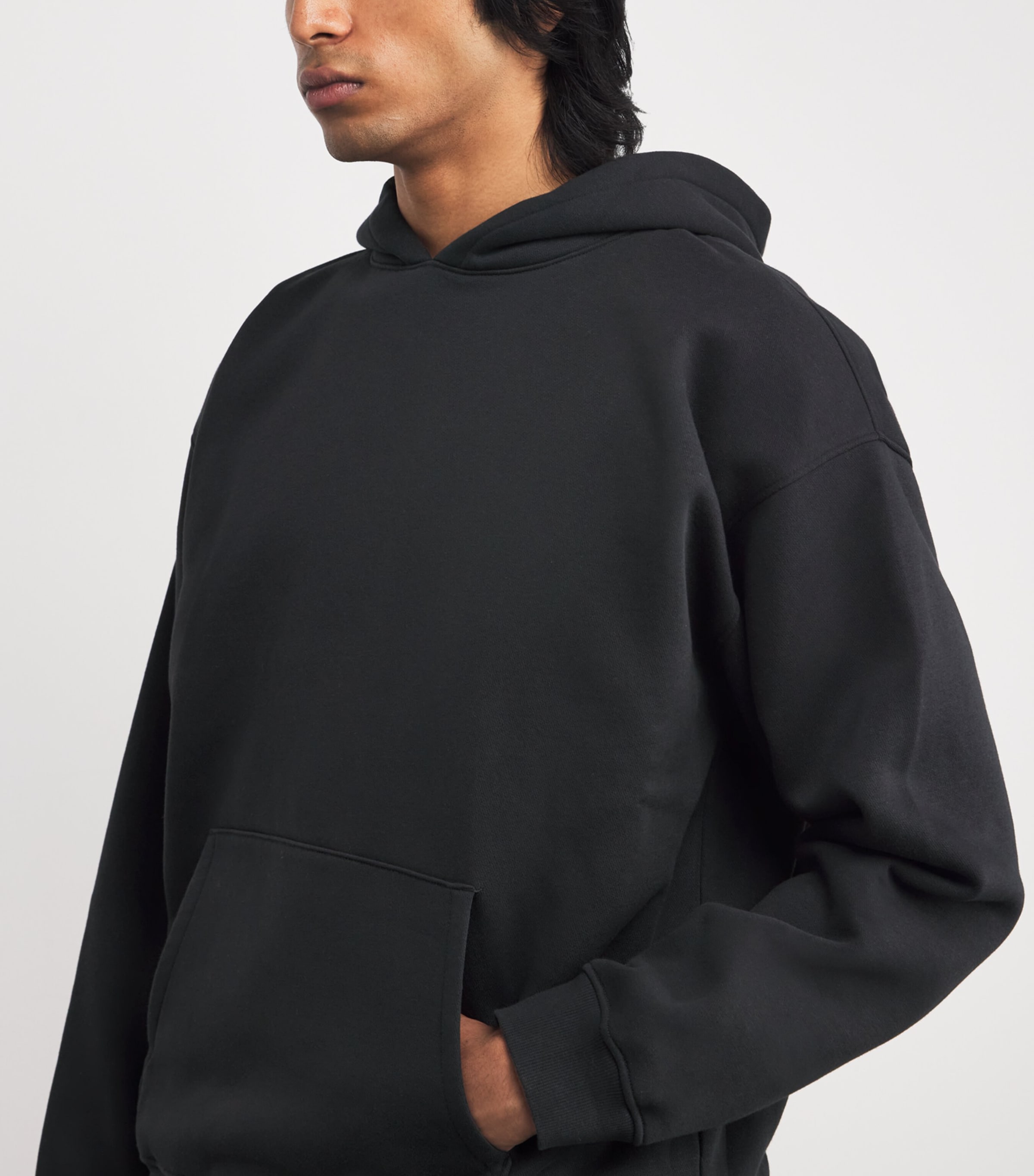 Fleece Lounge Relaxed Hoodie WASHED ONYX Image 6