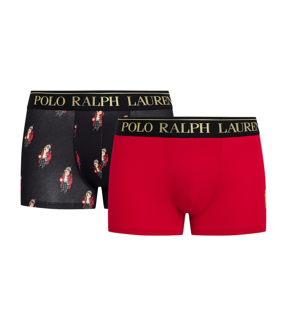 Polo Ralph Lauren Mens Stretch-Cotton Litchfield Trunks (Pack of 2) Prk Av Rd/pl Blk Aob Image 1