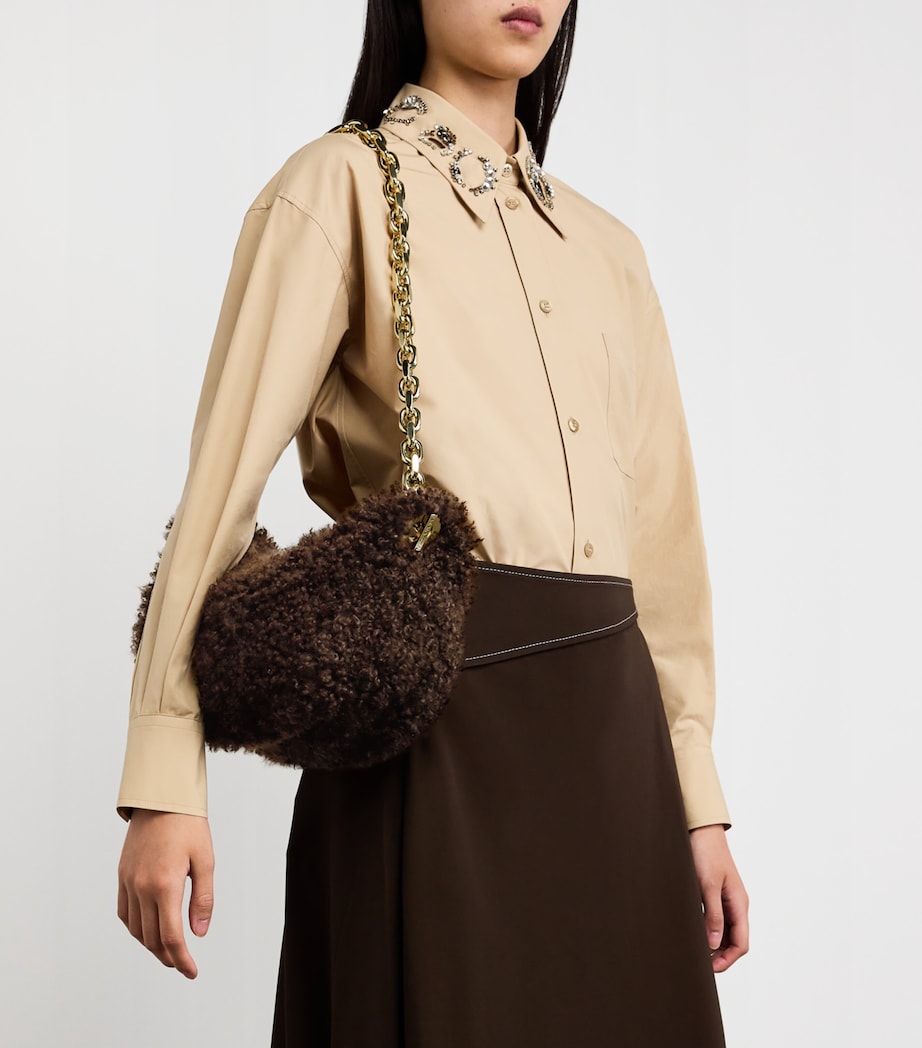 Medium Shearling Shoulder Bag 1269 EBANO Image 2