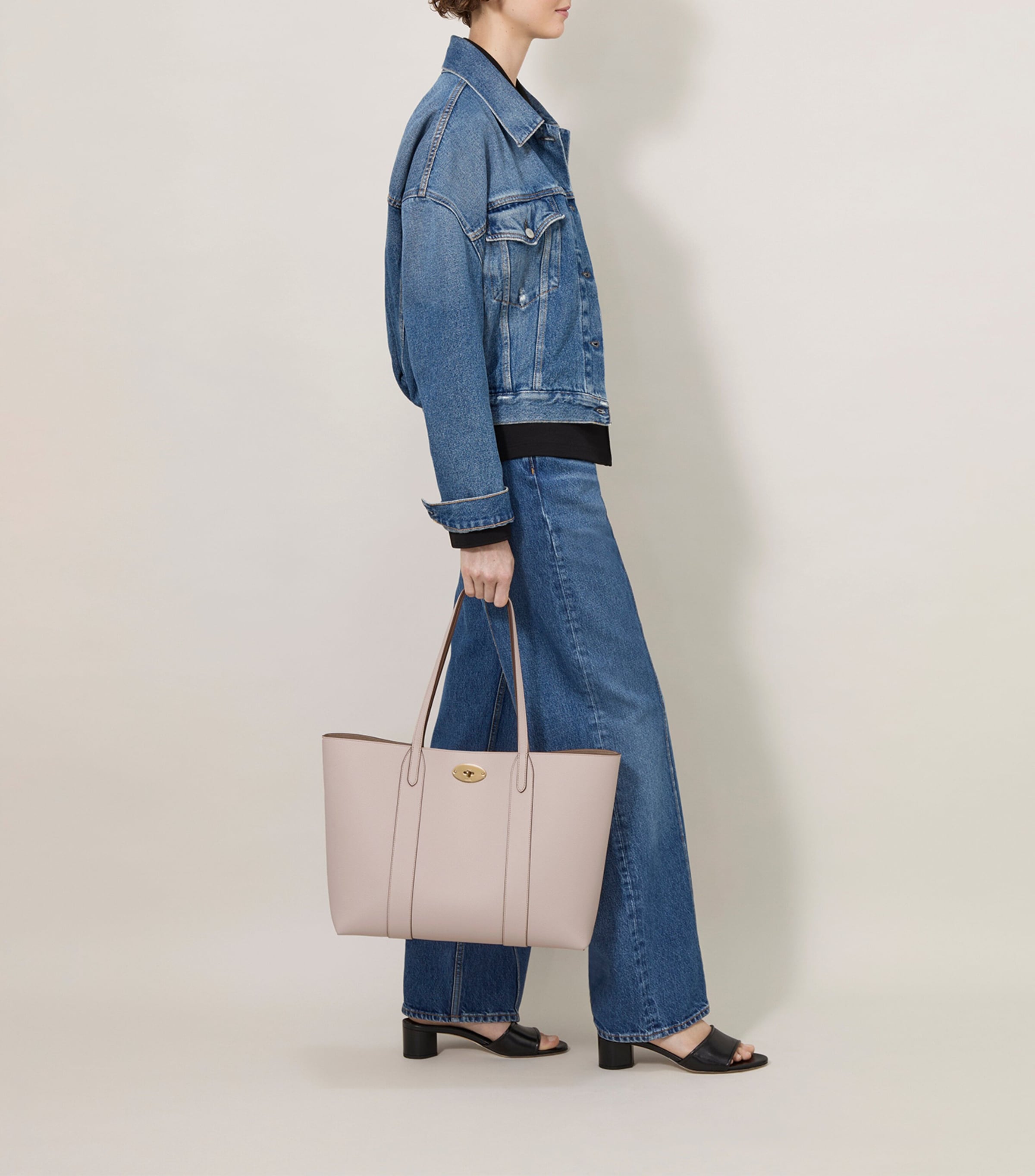 Mulberry Small Leather BayswaterTote Blossom Pink Image 6