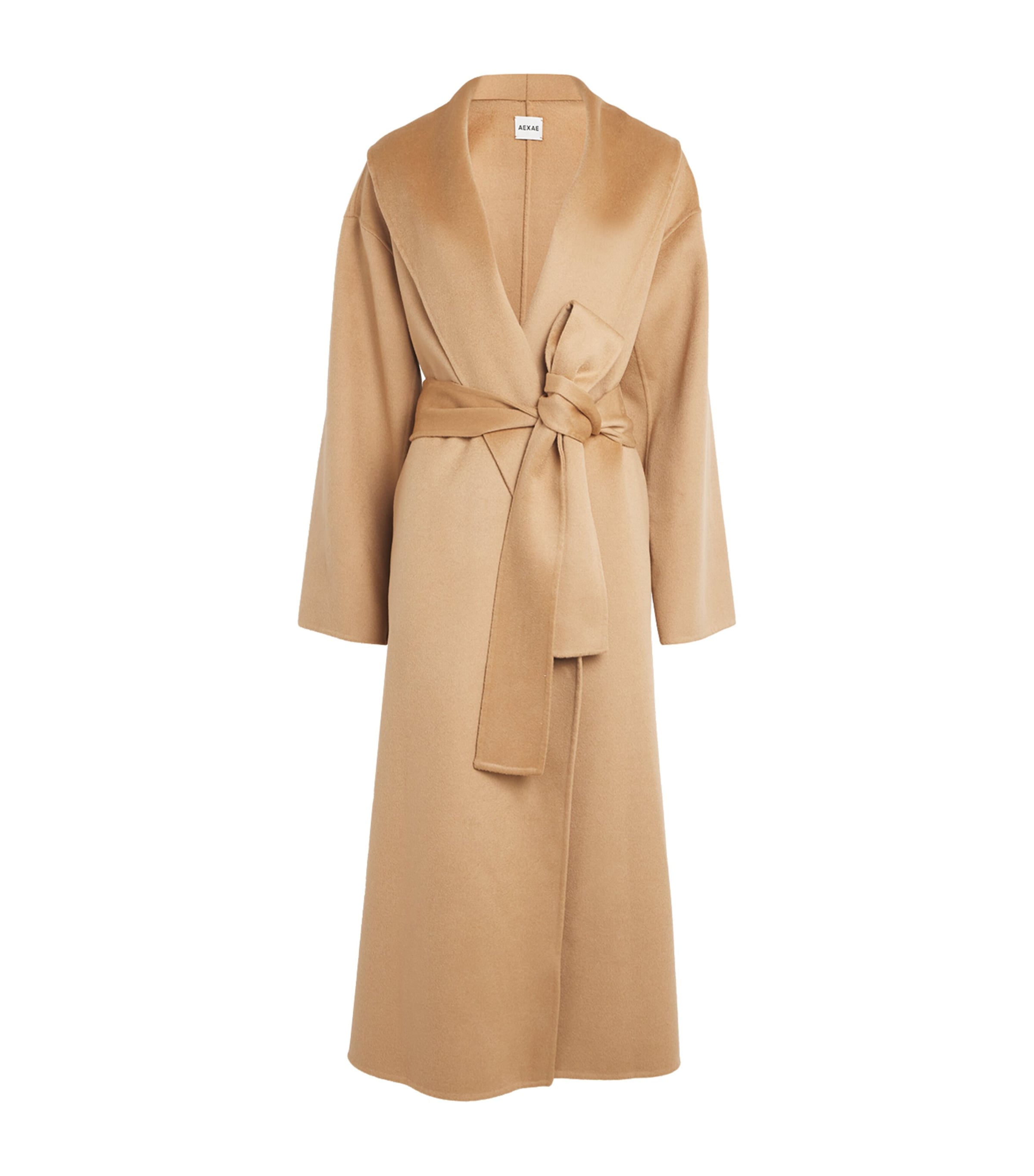 Aexae Cashmere-wool Blend Wrap Coat In Brown