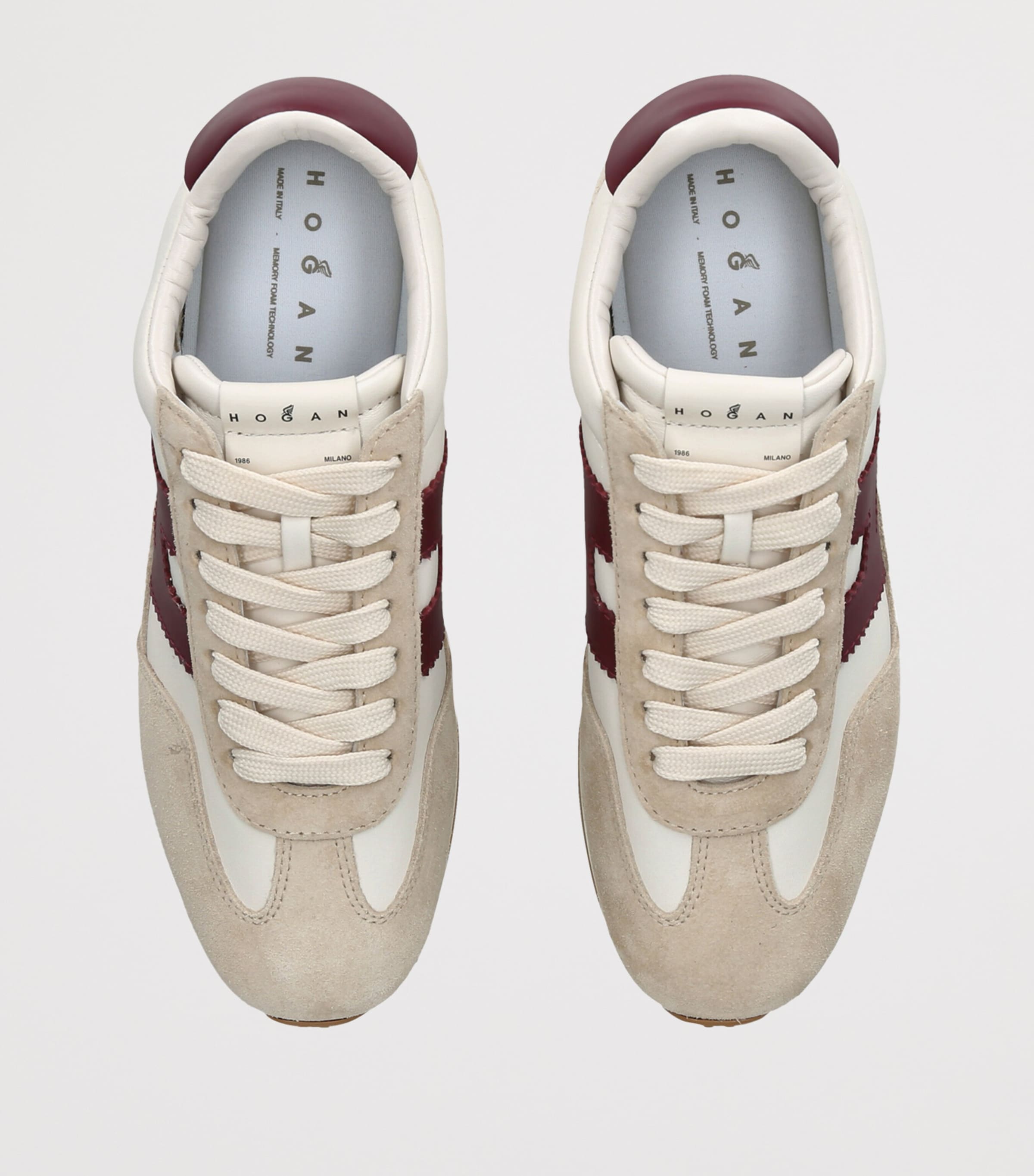 Hogan Leather Athletic Sneakers White/red Image 3