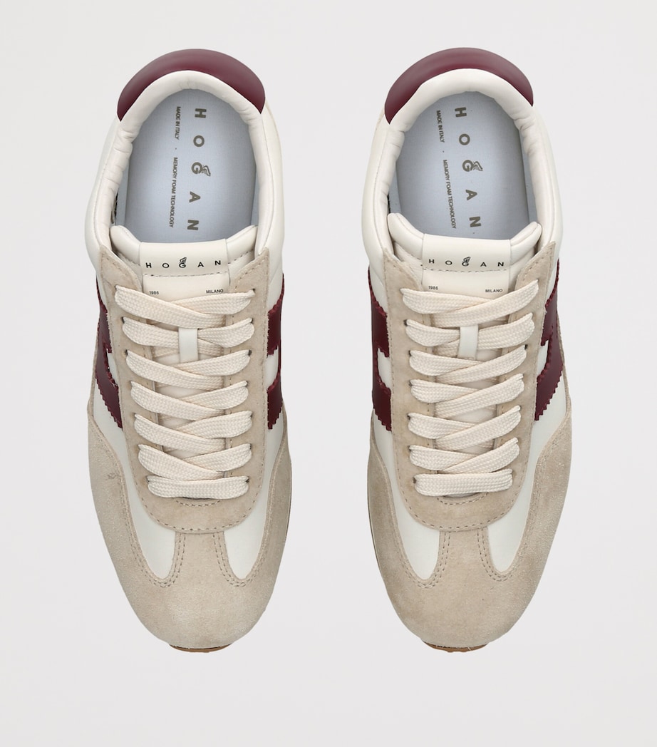 Hogan Leather Athletic Sneakers White/red Image 3