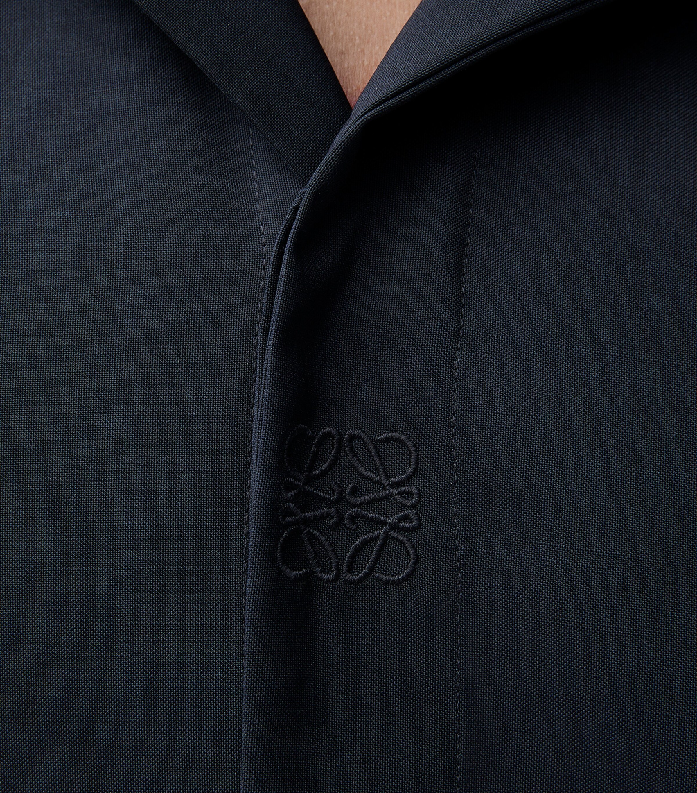 LOEWE Mens Oversized Short-Sleeve Shirt Dark Blue Image 5