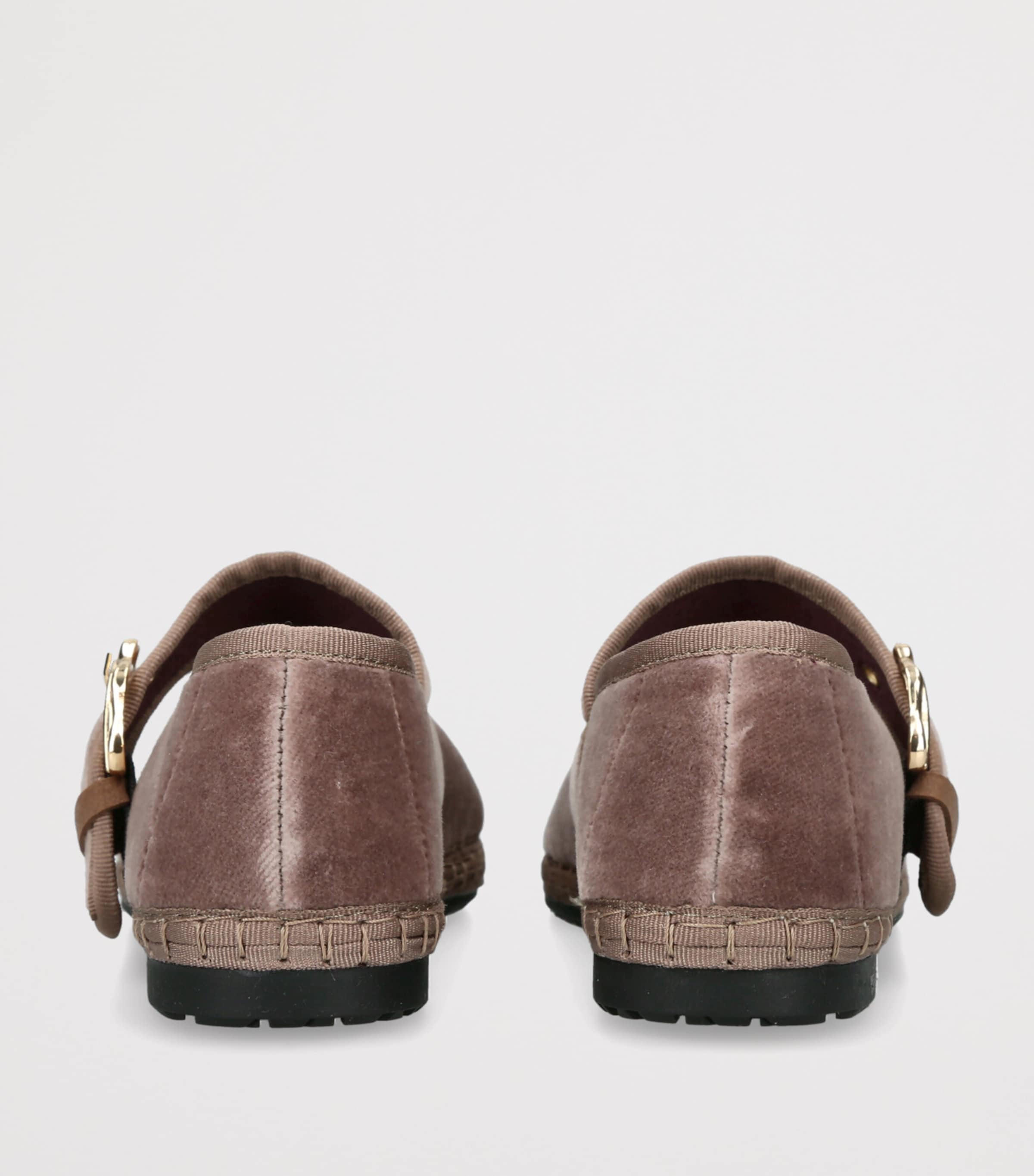 Flabelus Velvet Sophie Mary Janes Brown Image 2