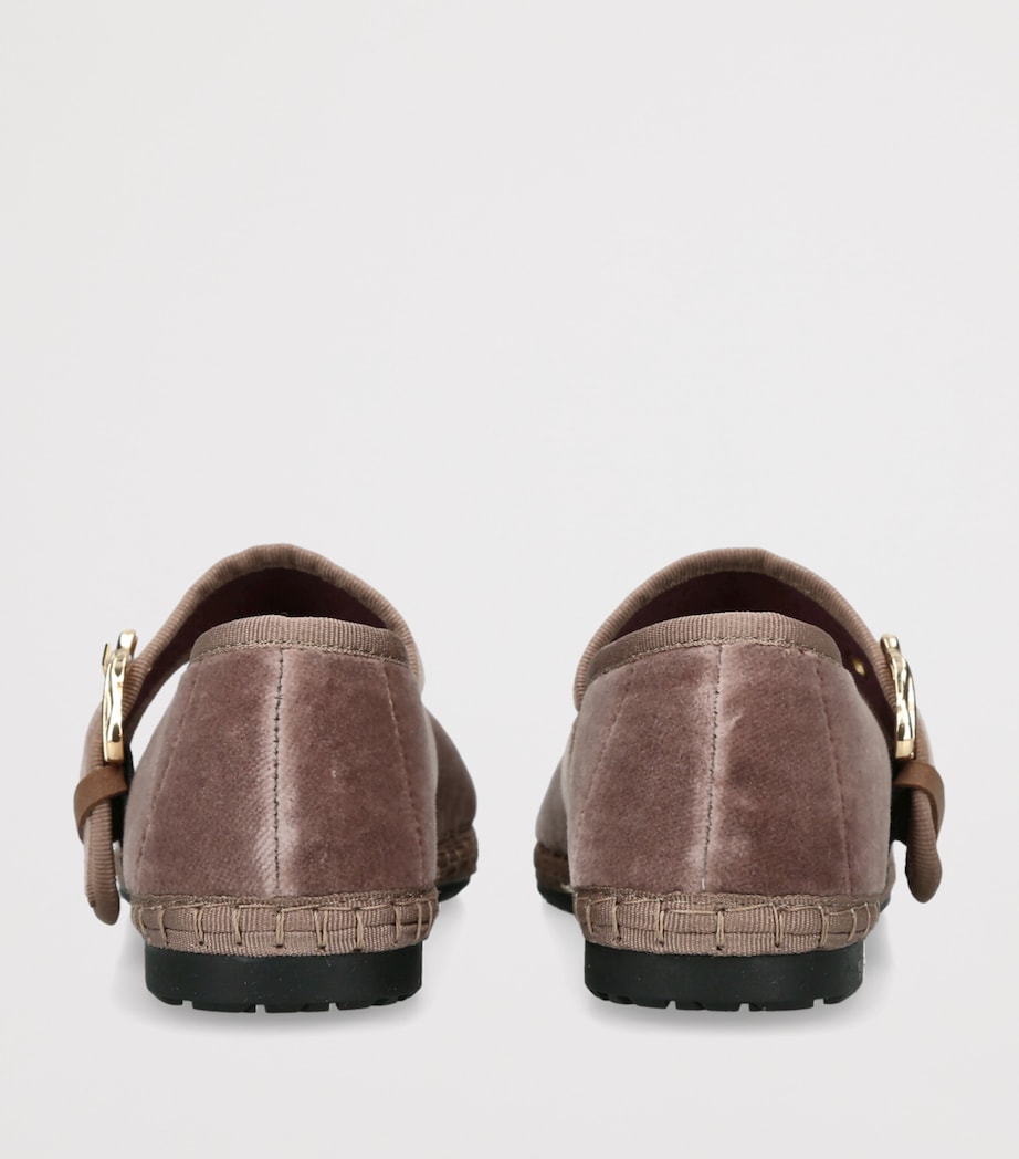 Flabelus Velvet Sophie Mary Janes Brown Image 2