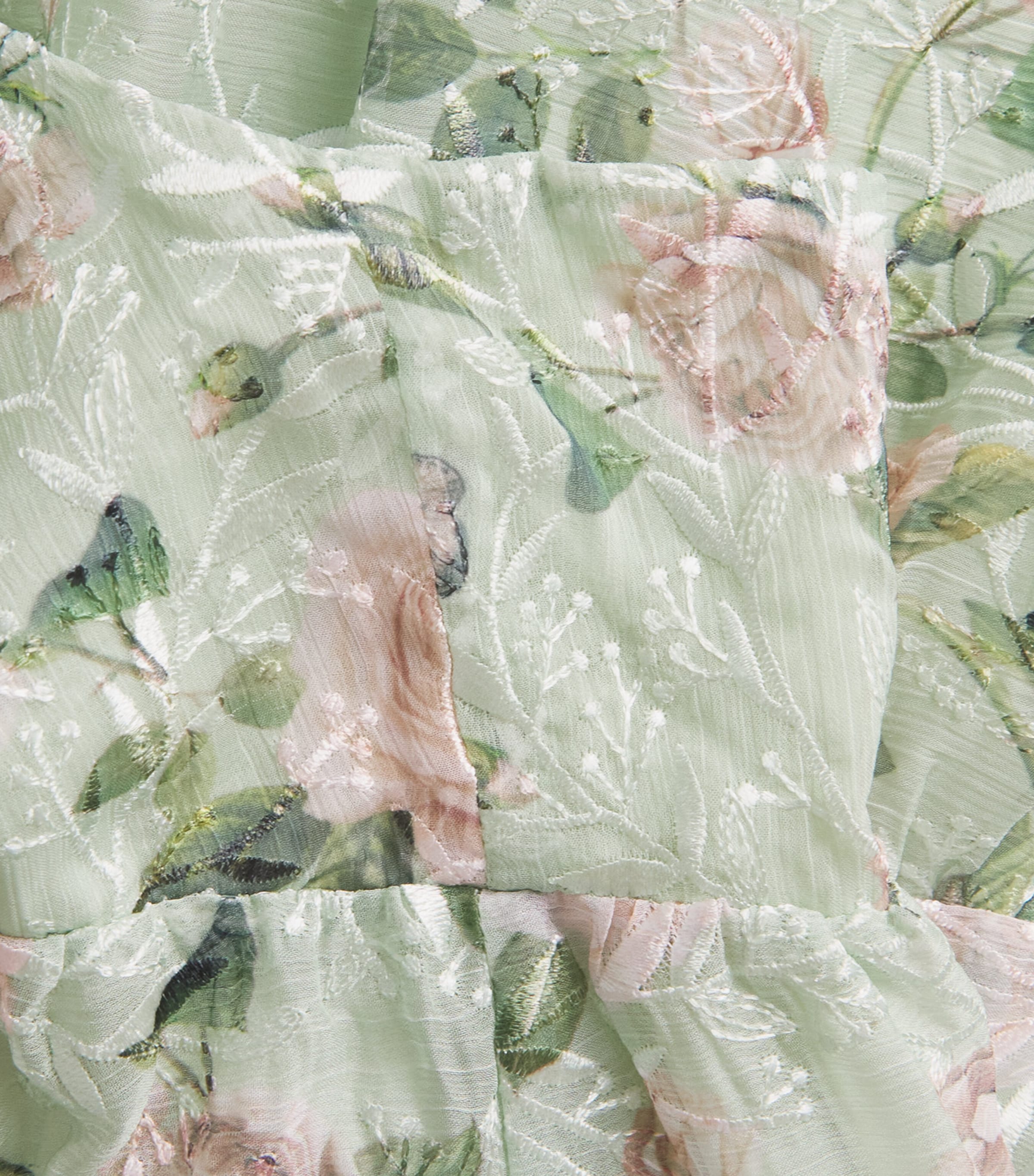 Alice+Olivia Womens Embroidered Floral Maura Maxi Dress Grdn Gssip Lght Sage Image 6