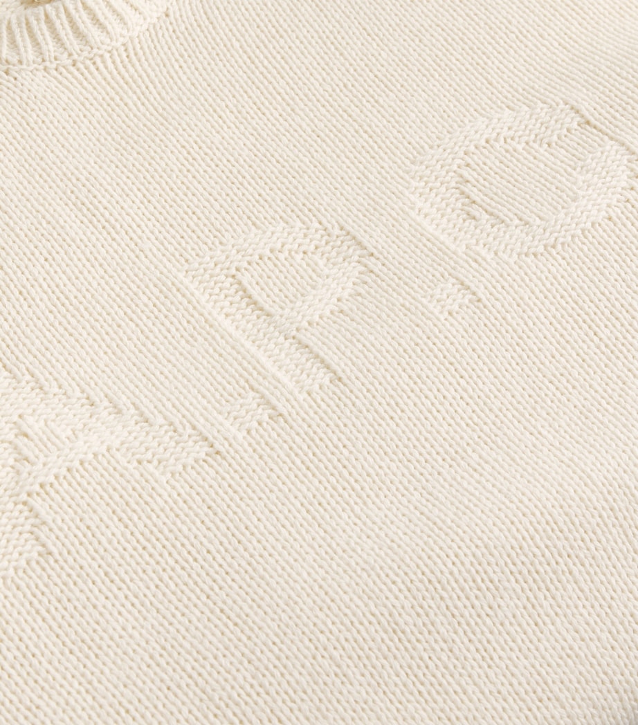 A.P.C. Mens Wool Logo George Sweater Aad Ecru Image 6