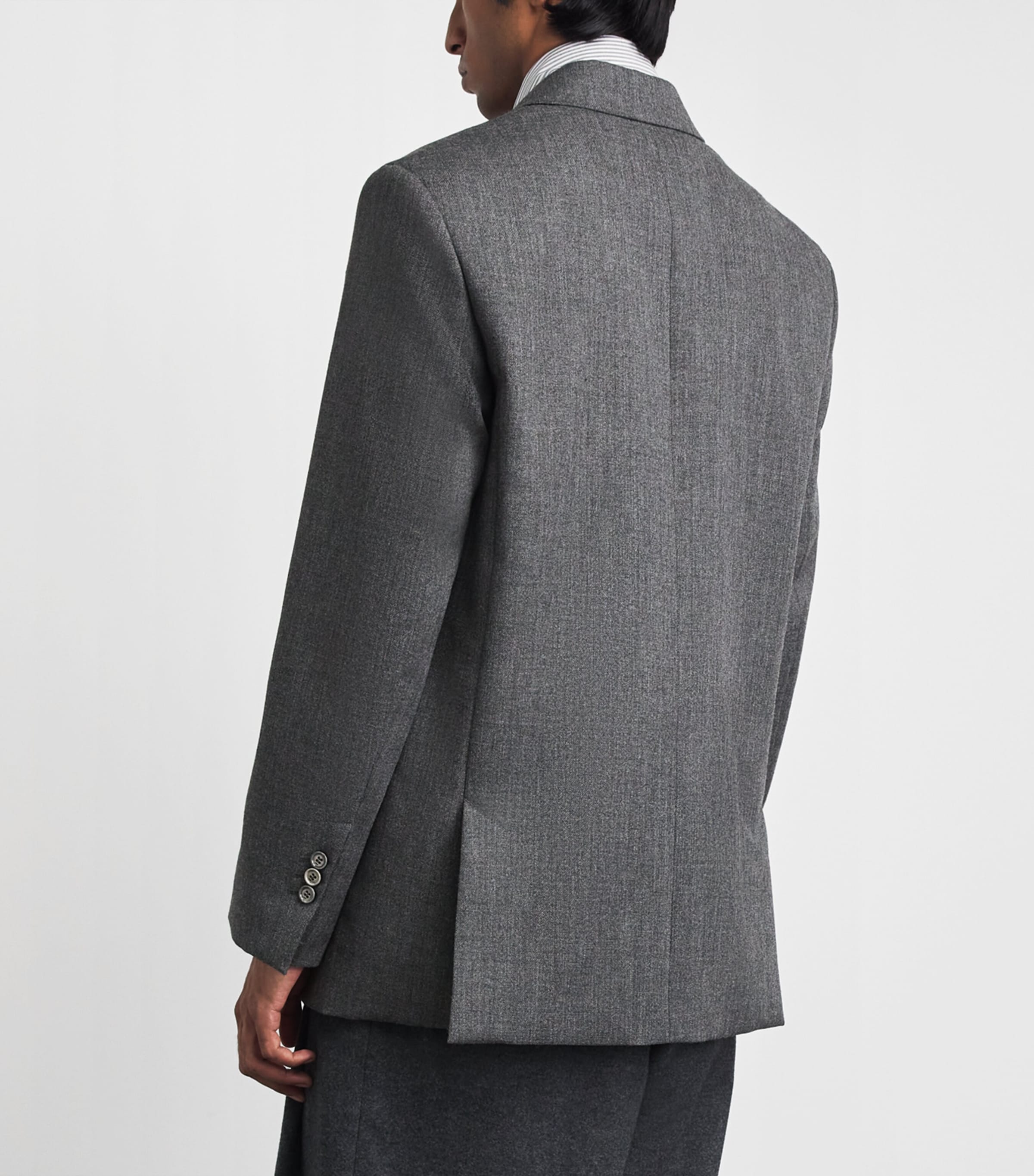 AMI Paris Mens Wool Double-Breasted Blazer Gris Carbone Image 5