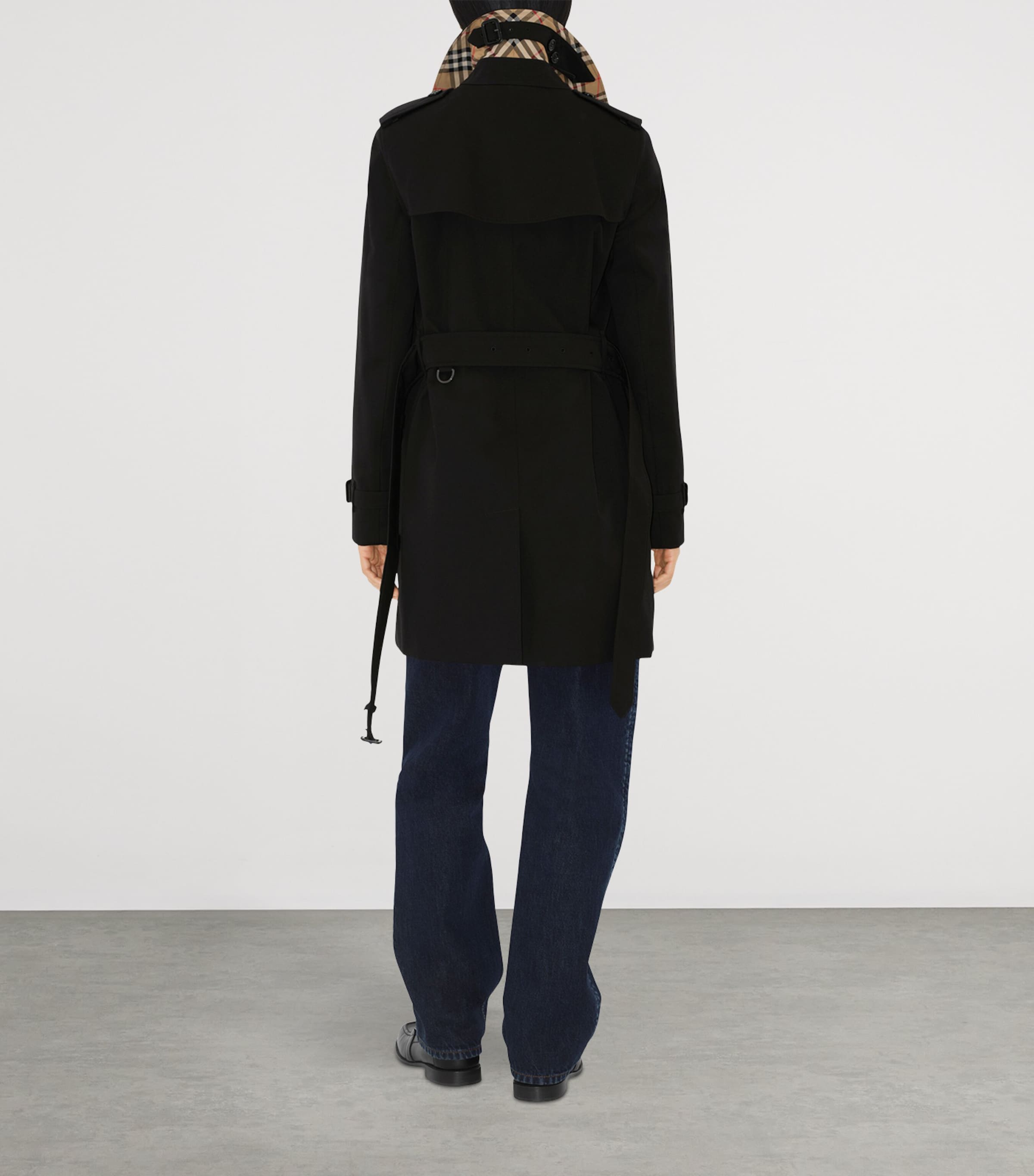 Cotton Short Kensington Heritage Trench Coat BLACK Image 4