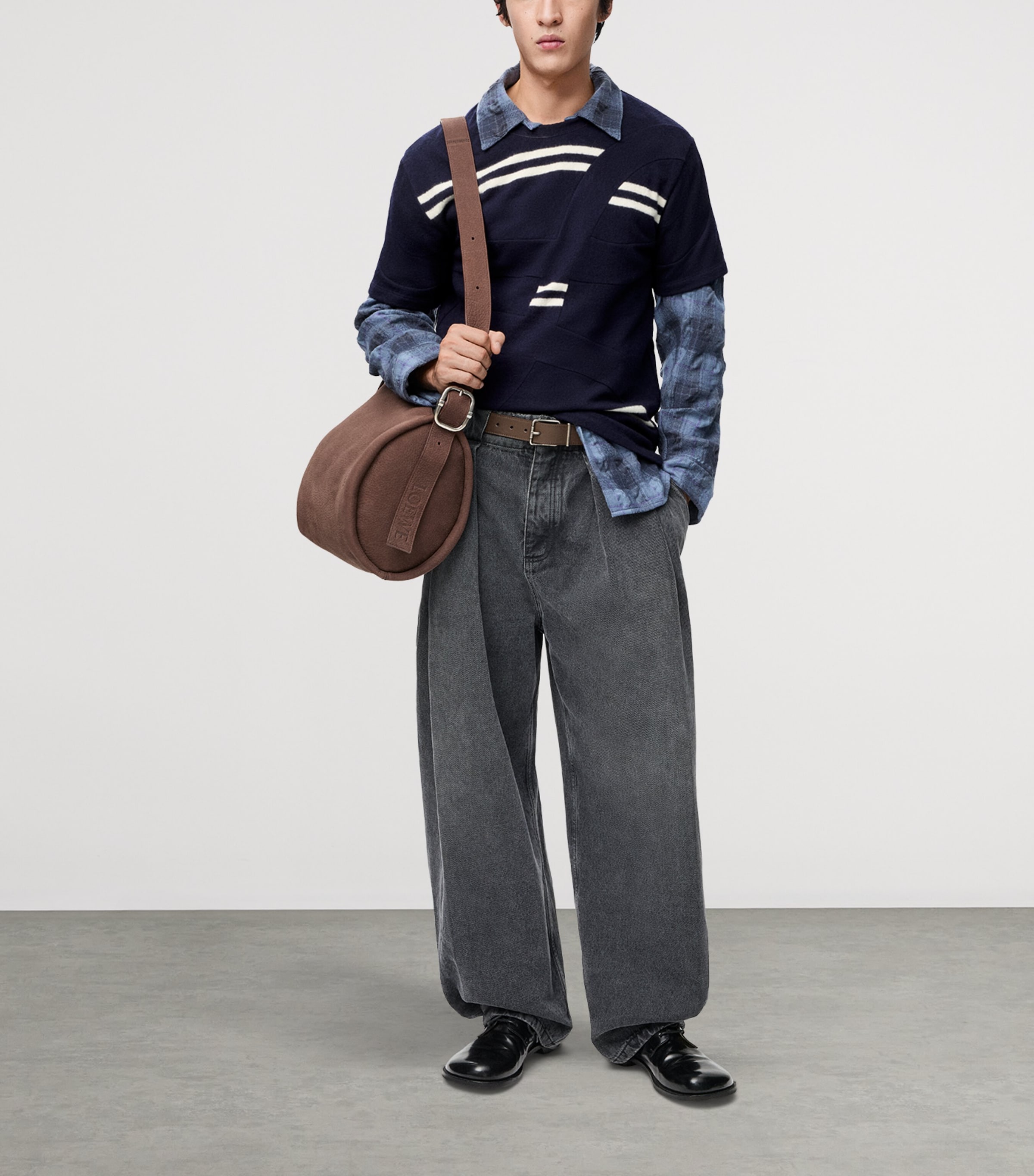 Wool-Blend Oversized T-Shirt NAVY/WHITE Image 2