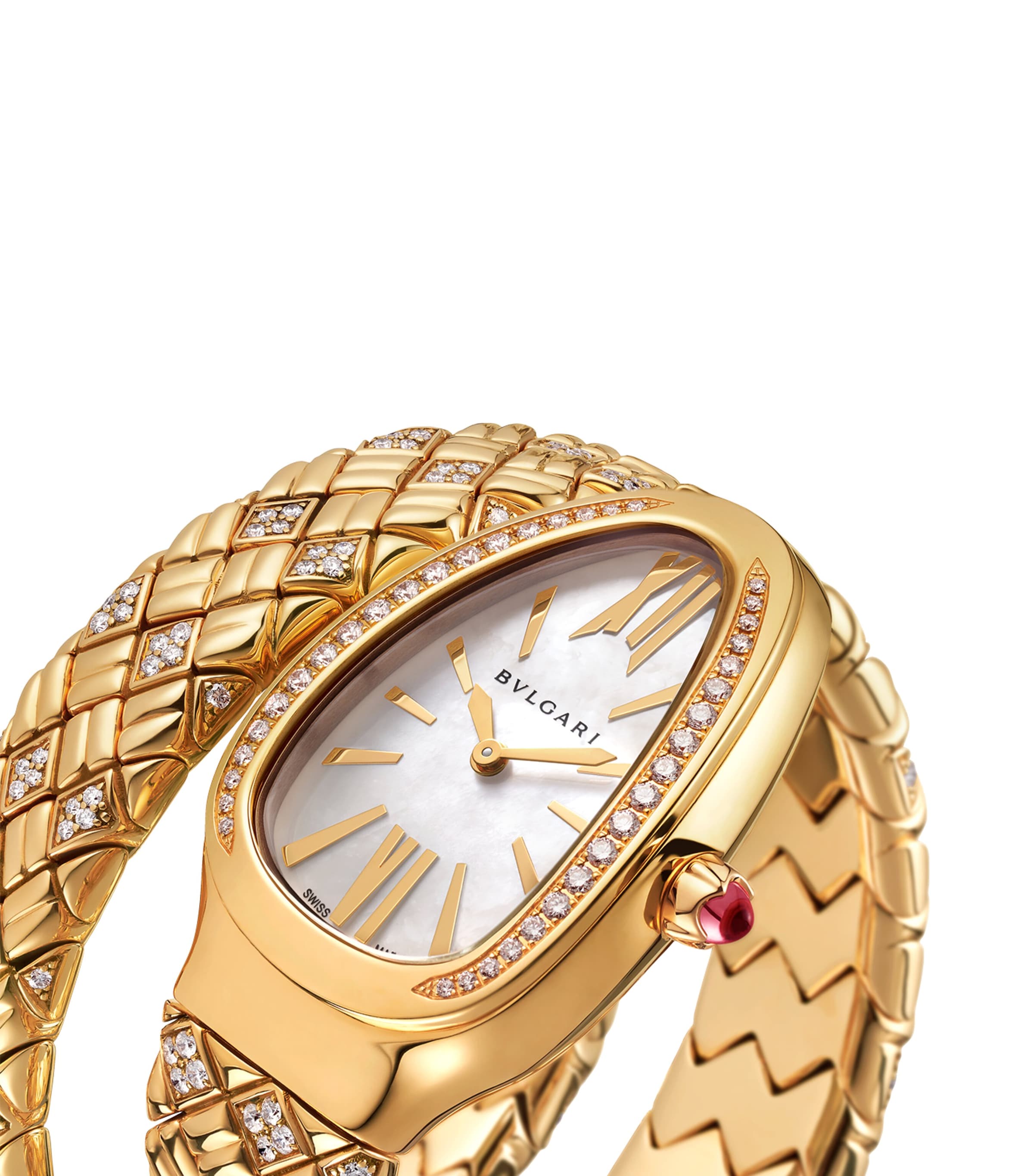 Yellow Gold and Diamond Serpenti Spiga Watch 35mm MOTHER OF PEARL Image 2