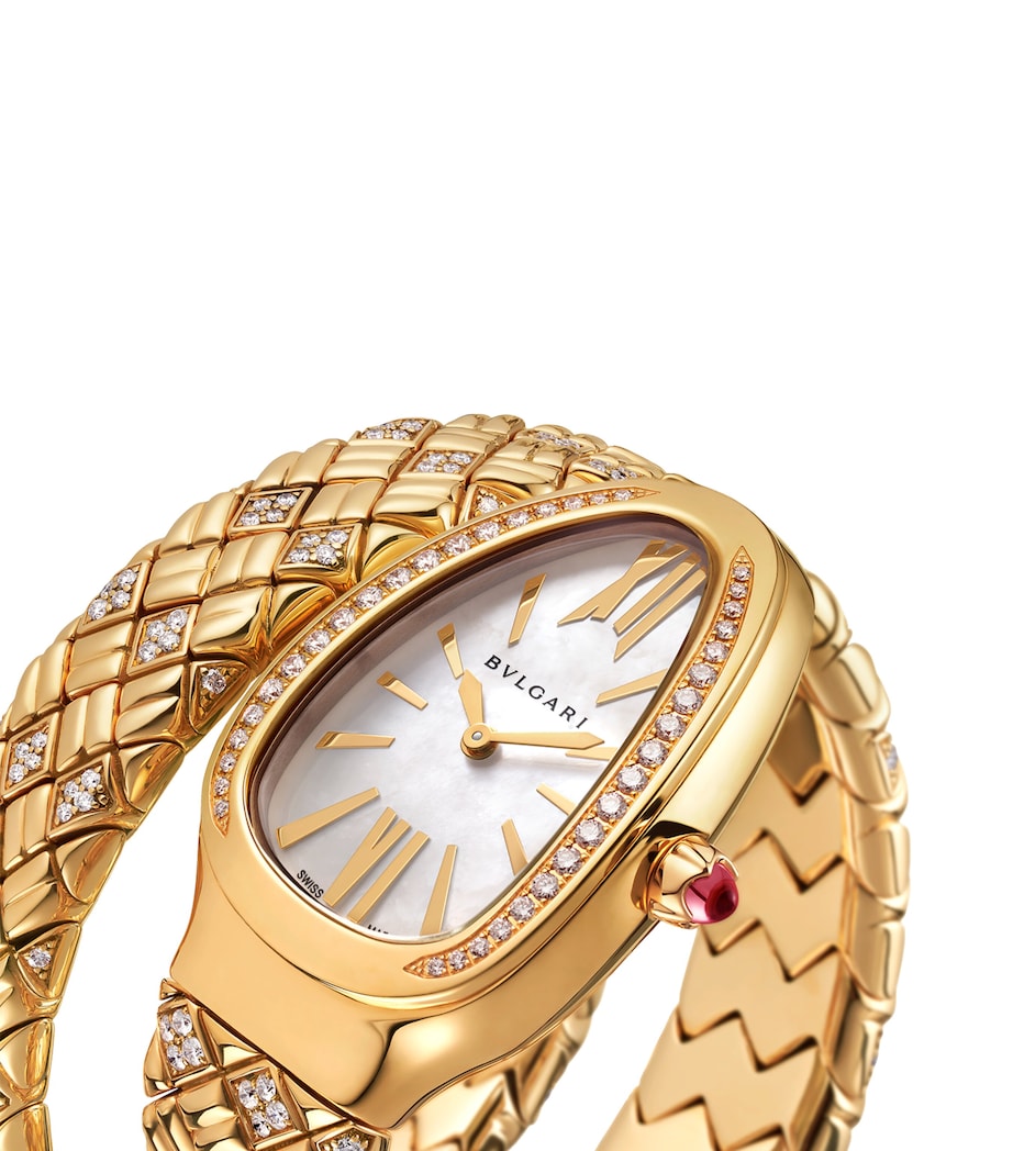 Yellow Gold and Diamond Serpenti Spiga Watch 35mm MOTHER OF PEARL Image 2