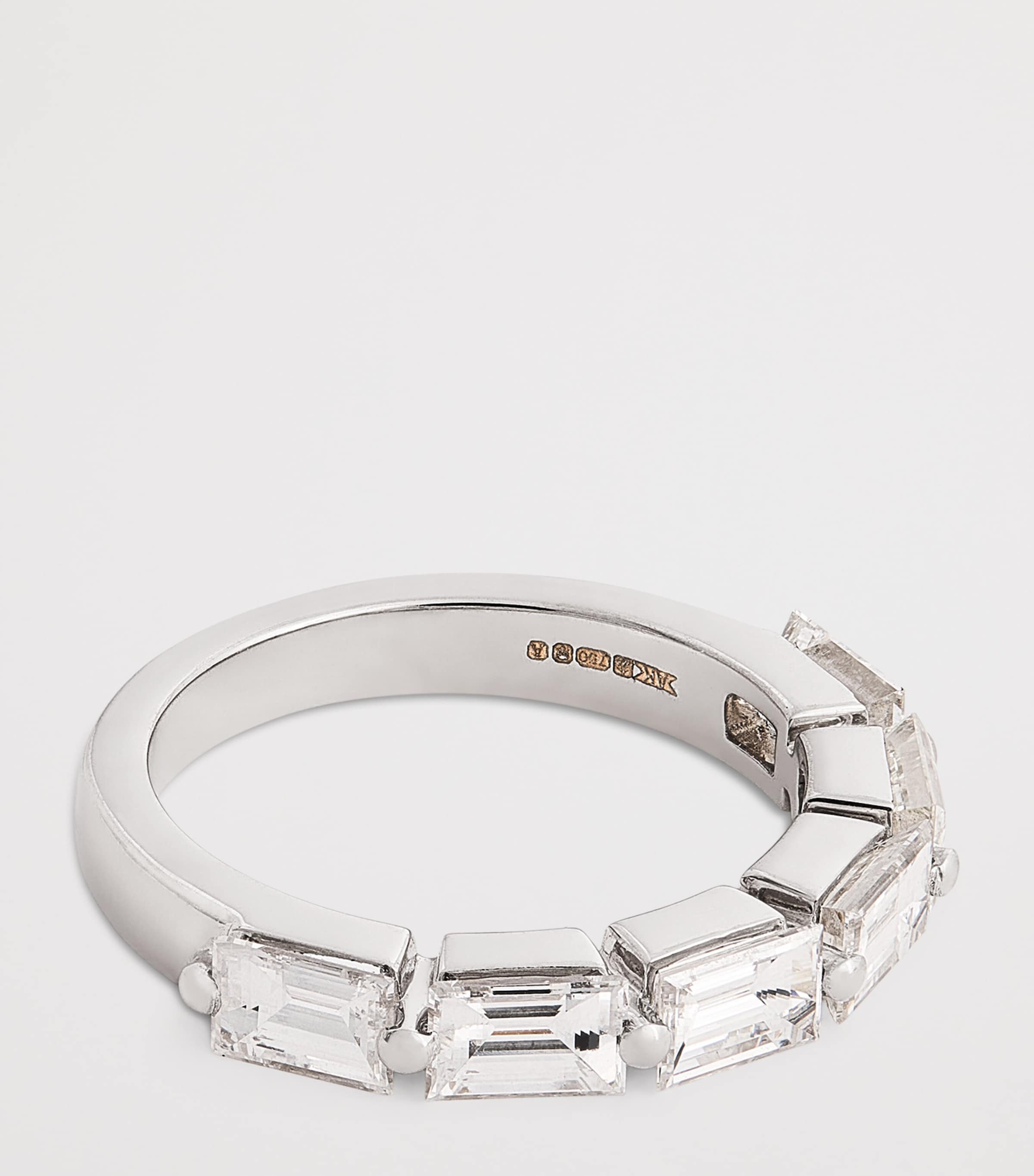 White Gold and Diamond Baguette Floating Ring WHITE GOLD Image 4
