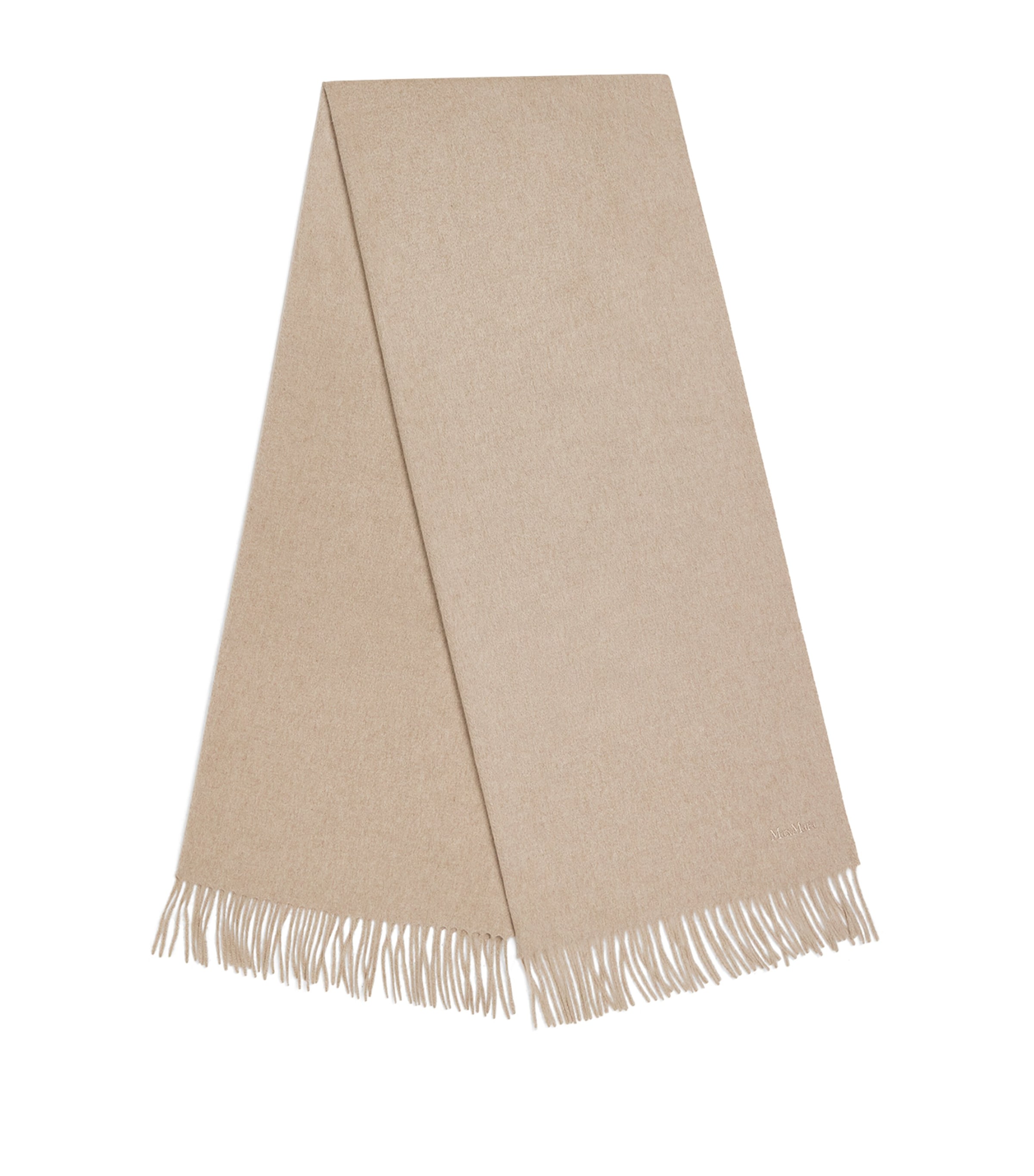 Cashmere Fringed Scarf BEIGE Image 1