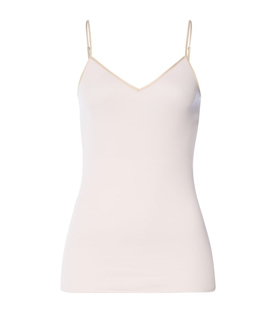 Hanro Womens Pima Cotton Seamless Camisole Honeydew Image 1