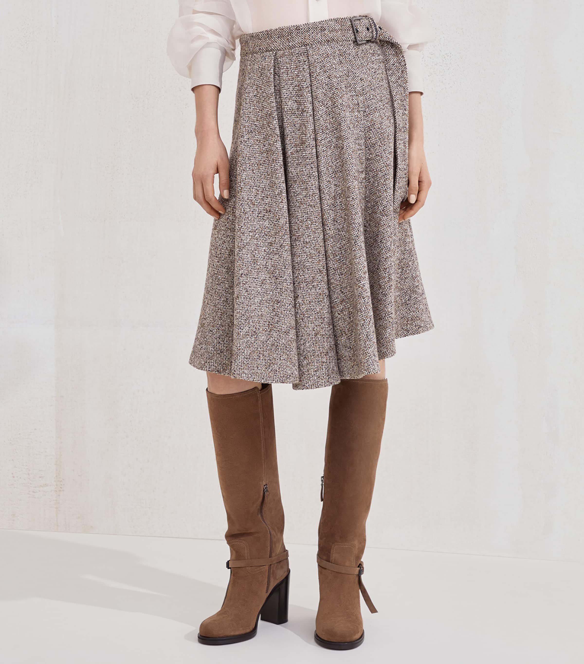Virgin Wool-Blend Midi Skirt C6286 Image 3