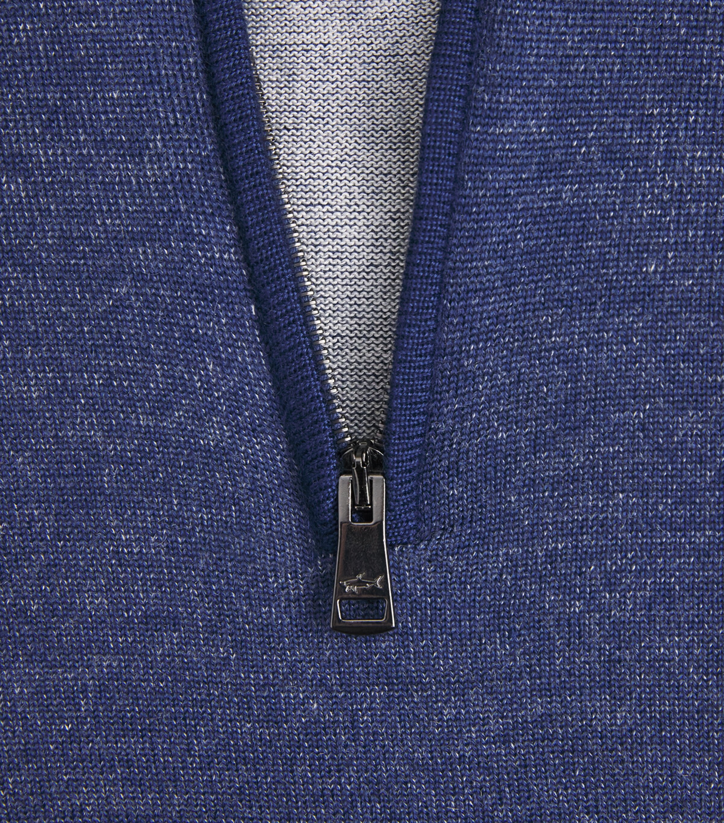 Paul & Shark Mens Cashmere-Silk Quarter-Zip Sweater Avio Melnge Aqua Image 6