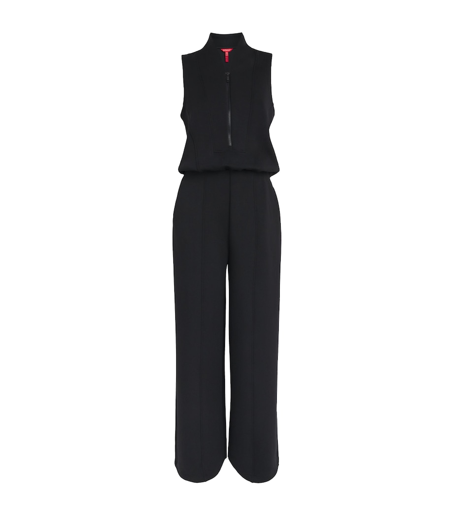 SPANX Womens SPANX AirEssentials Half-Zip Jumpsuit Very Black Image 1