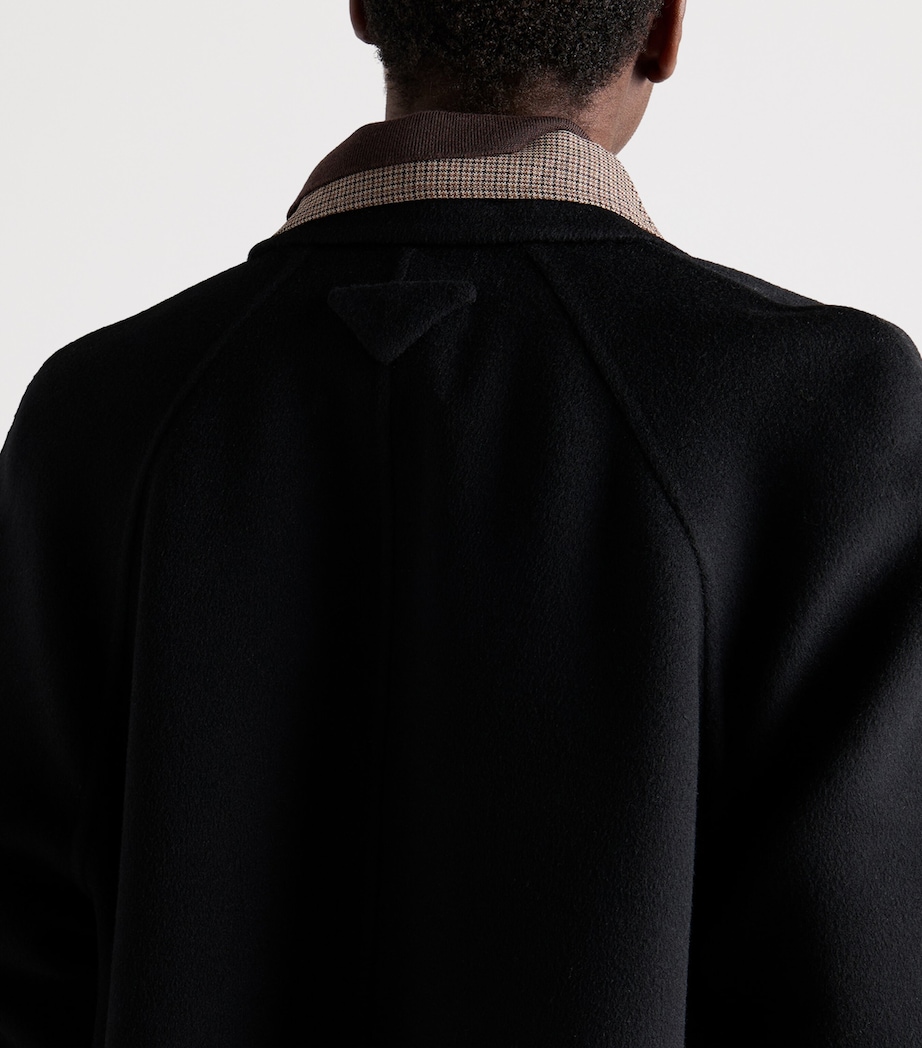 Prada Womens Wool-Cashmere Single-Breasted Coat Black Image 6