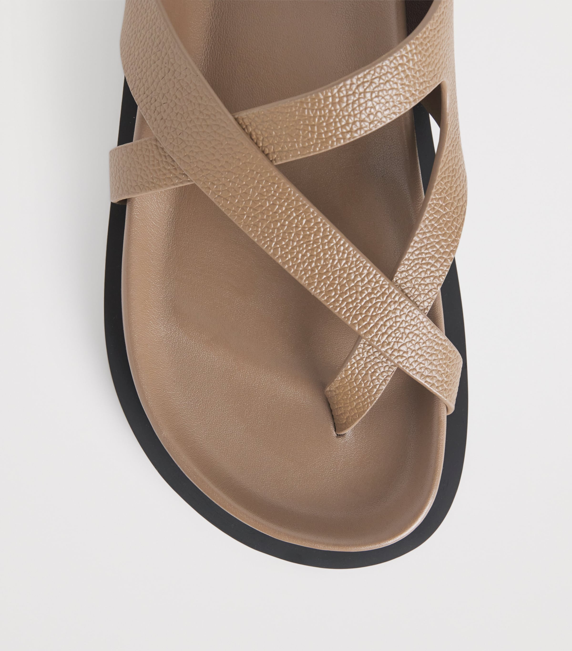 Leather Claude Sandals CARIBOU PEBBLE Image 5