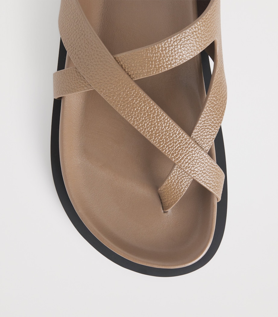 Leather Claude Sandals CARIBOU PEBBLE Image 5