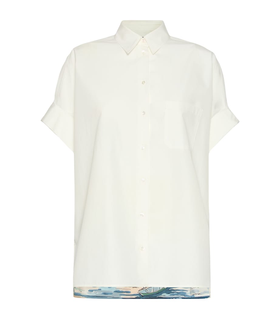 Weekend Max Mara Womens Cotton-Silk Printed Shirt White Image 1