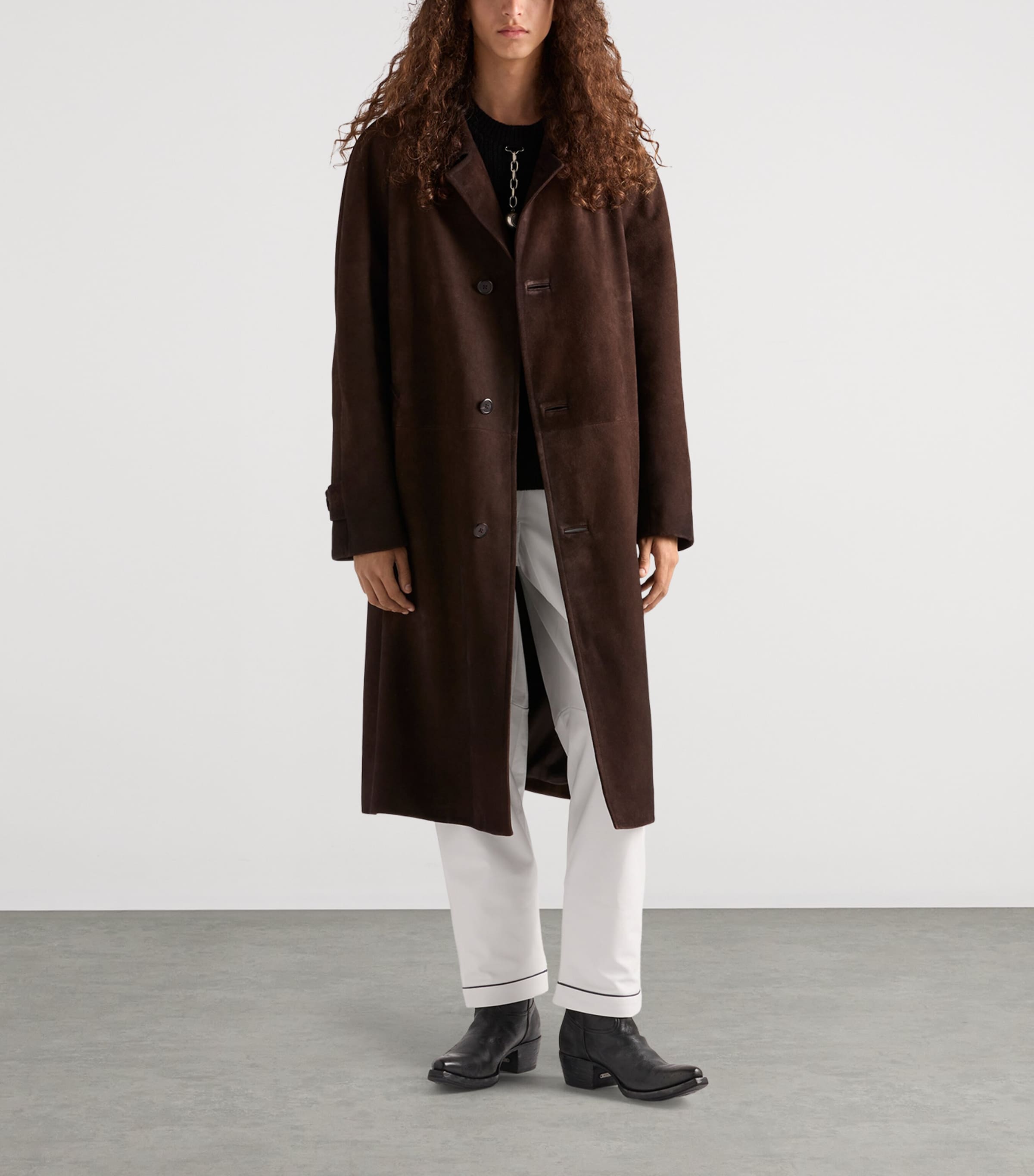 Suede Trench Coat F0003 Image 2