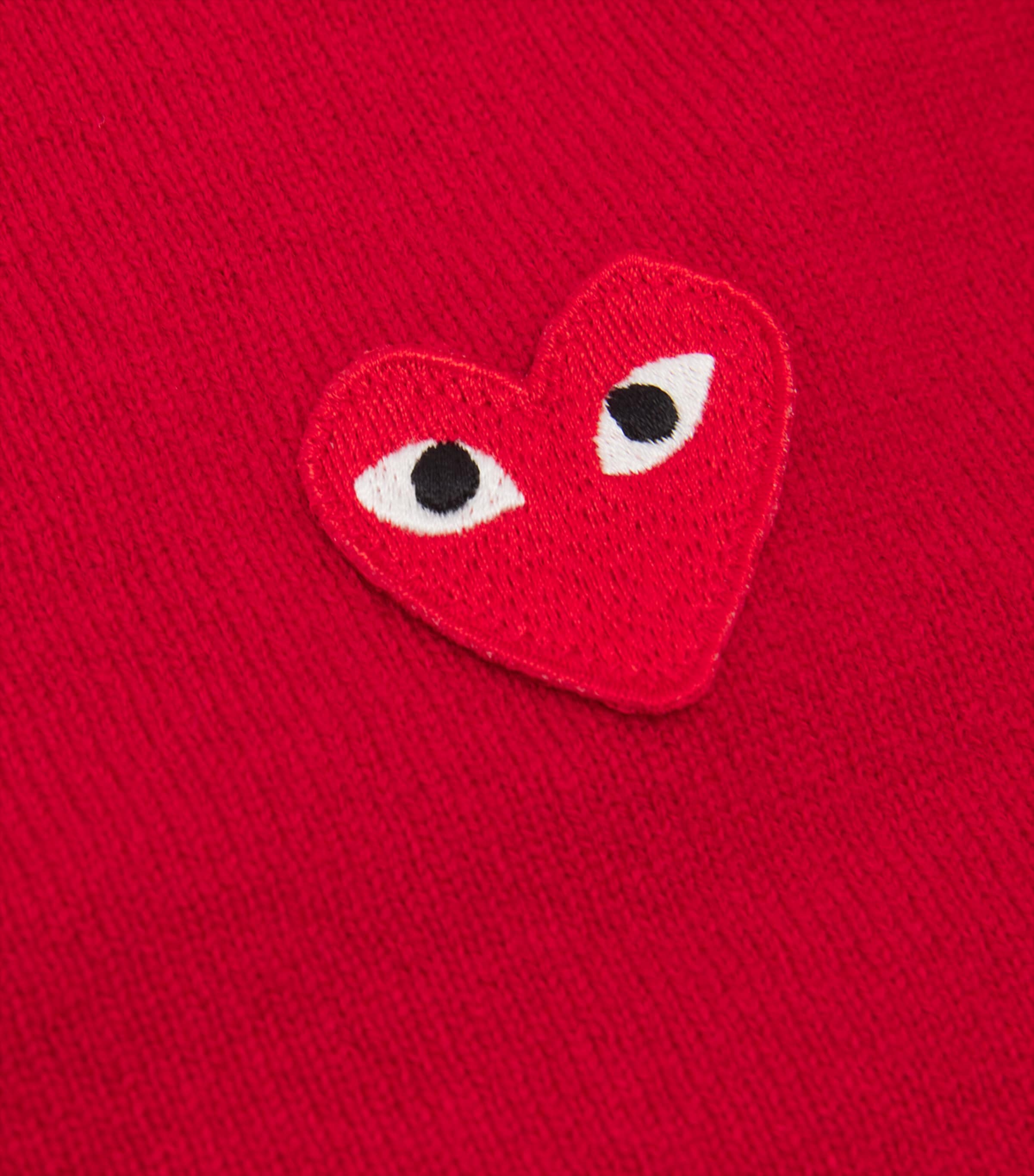 Comme Des Garçons Play Mens Wool Heart Cardigan Red Image 5