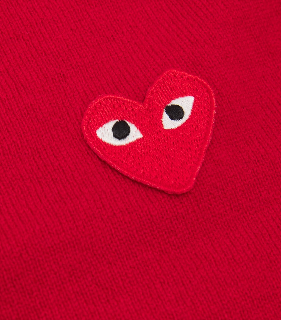 Comme Des Garçons Play Mens Wool Heart Cardigan Red Image 5