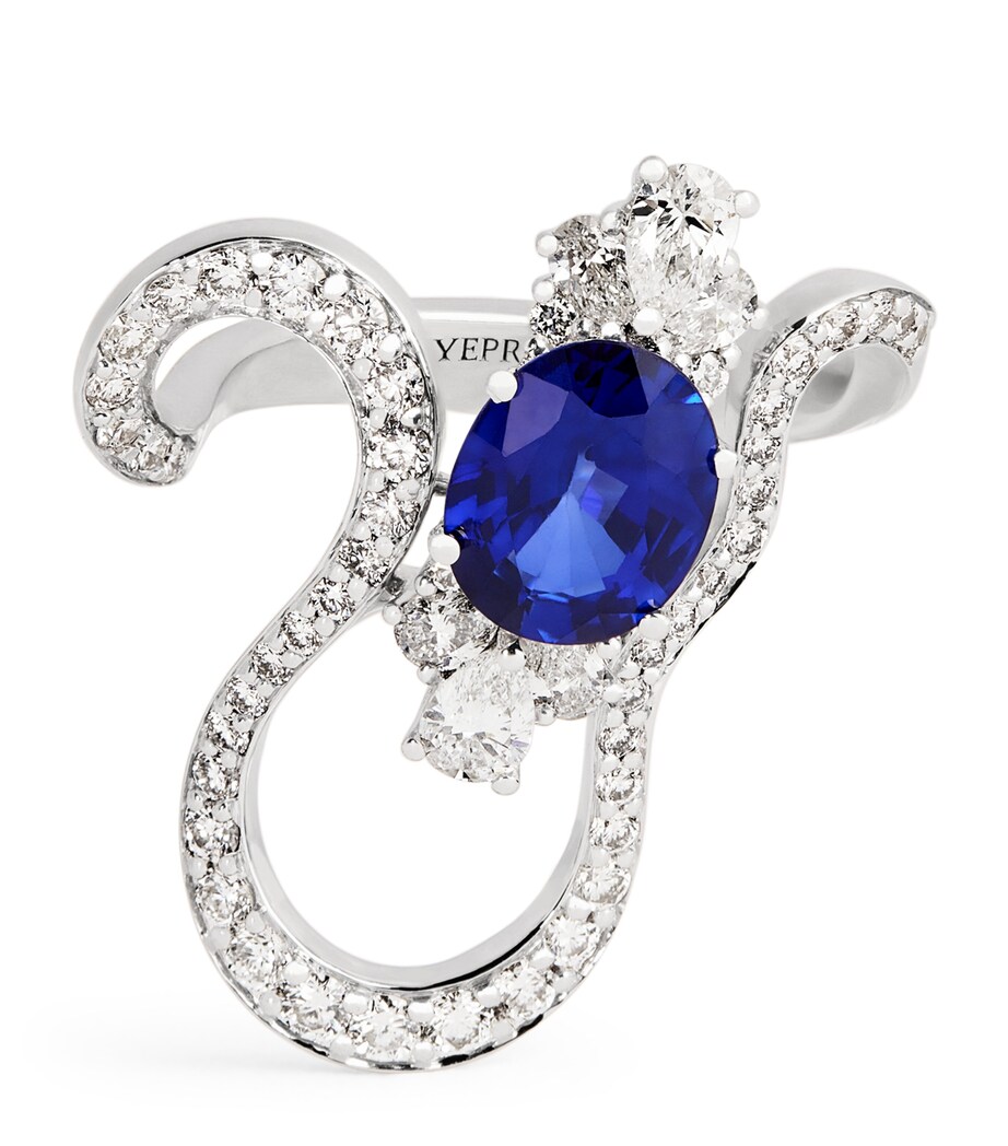 Yeprem White Gold, Diamond and Sapphire Reign Supreme Ring White Gold Image 1