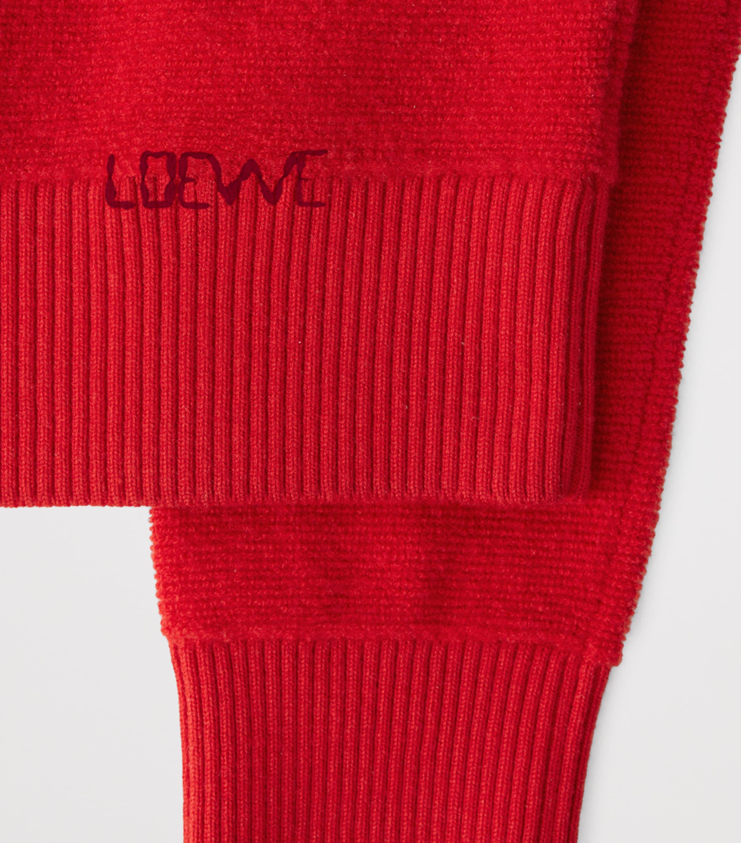 LOEWE Womens Wool-Blend Embroidered Sweater Red Image 5