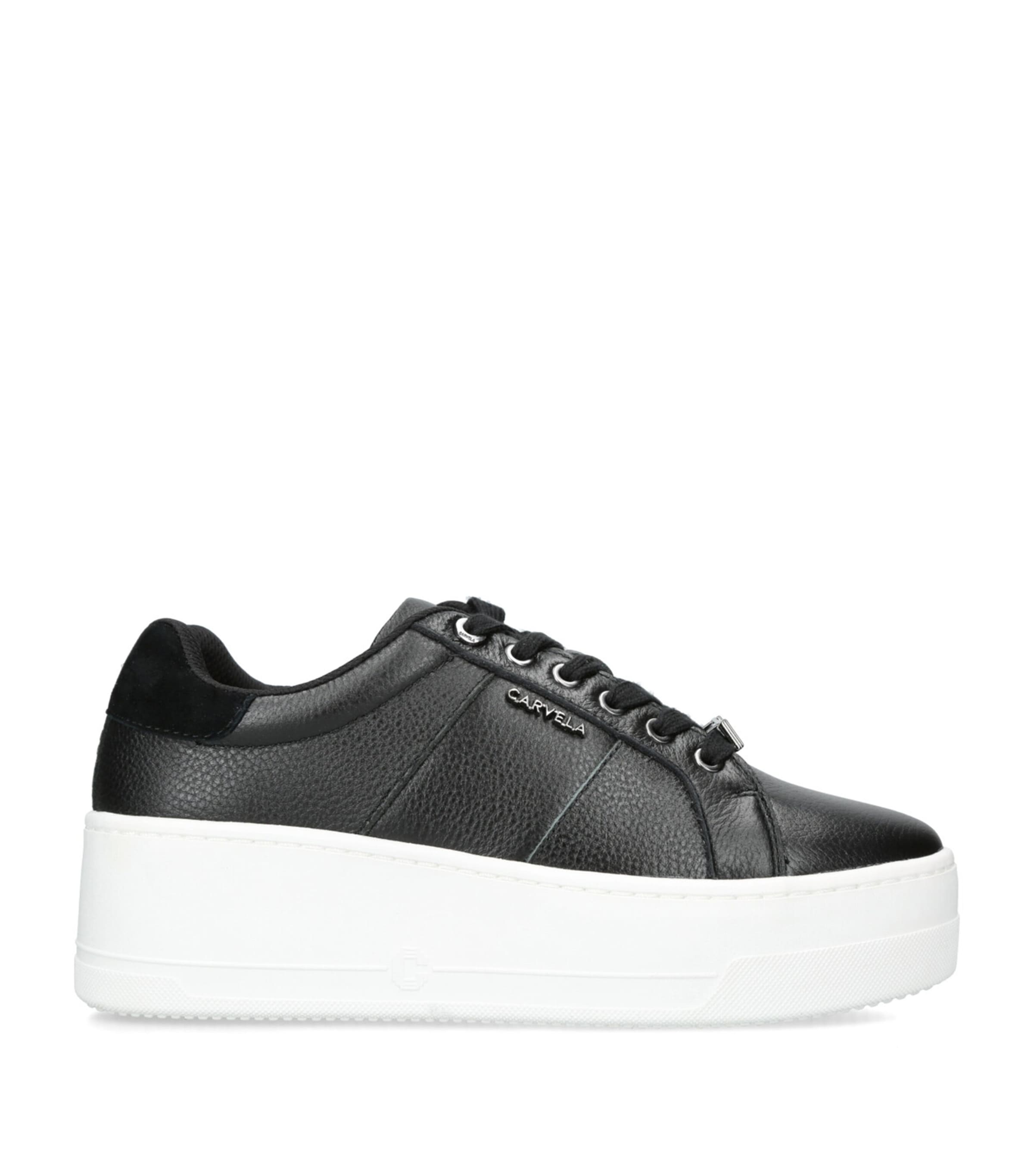 Carvela Leather Connected Sneakers In Black