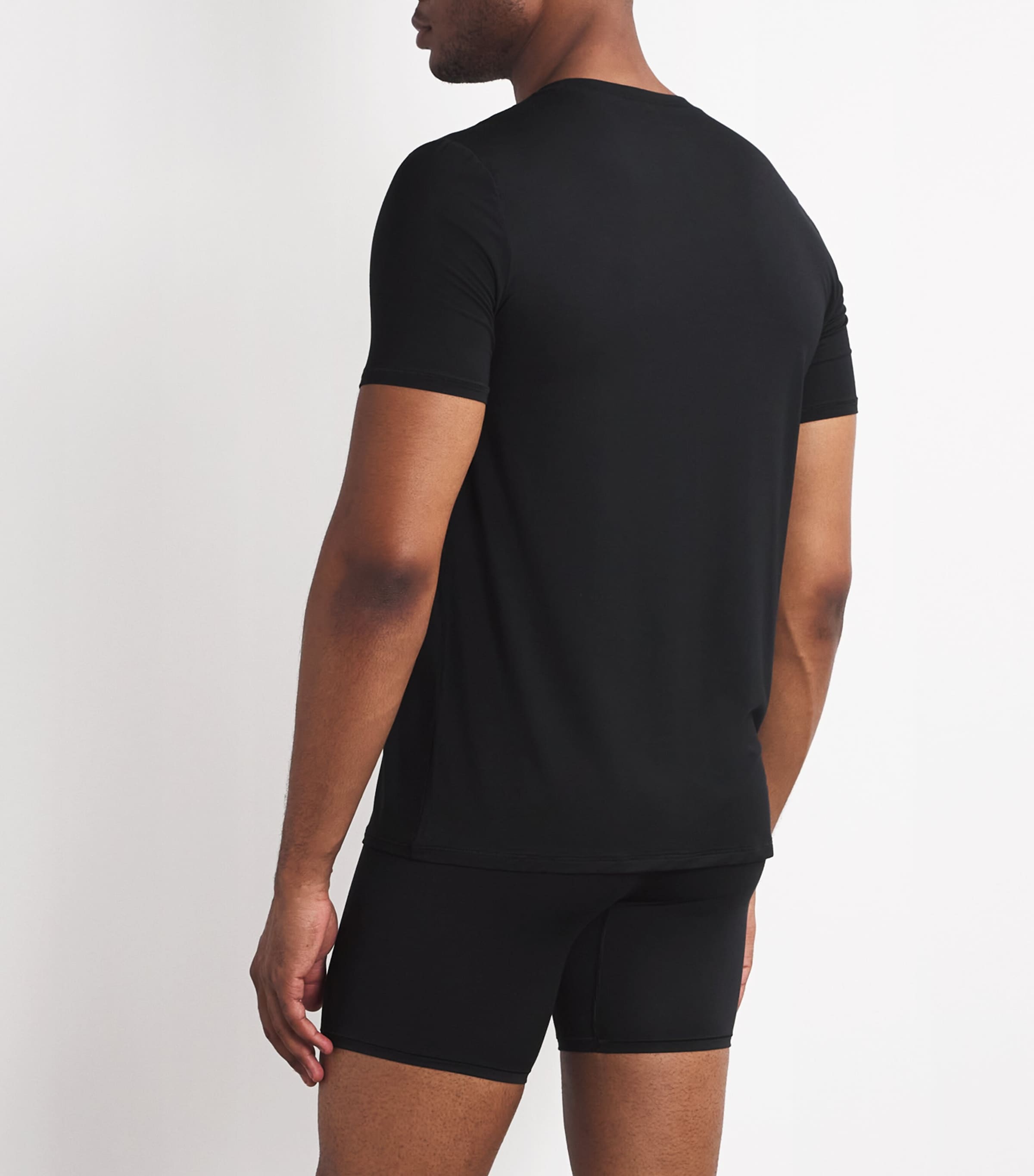 Skims Mens Stretch T-Shirt (Pack of 3) Obsidian Image 3