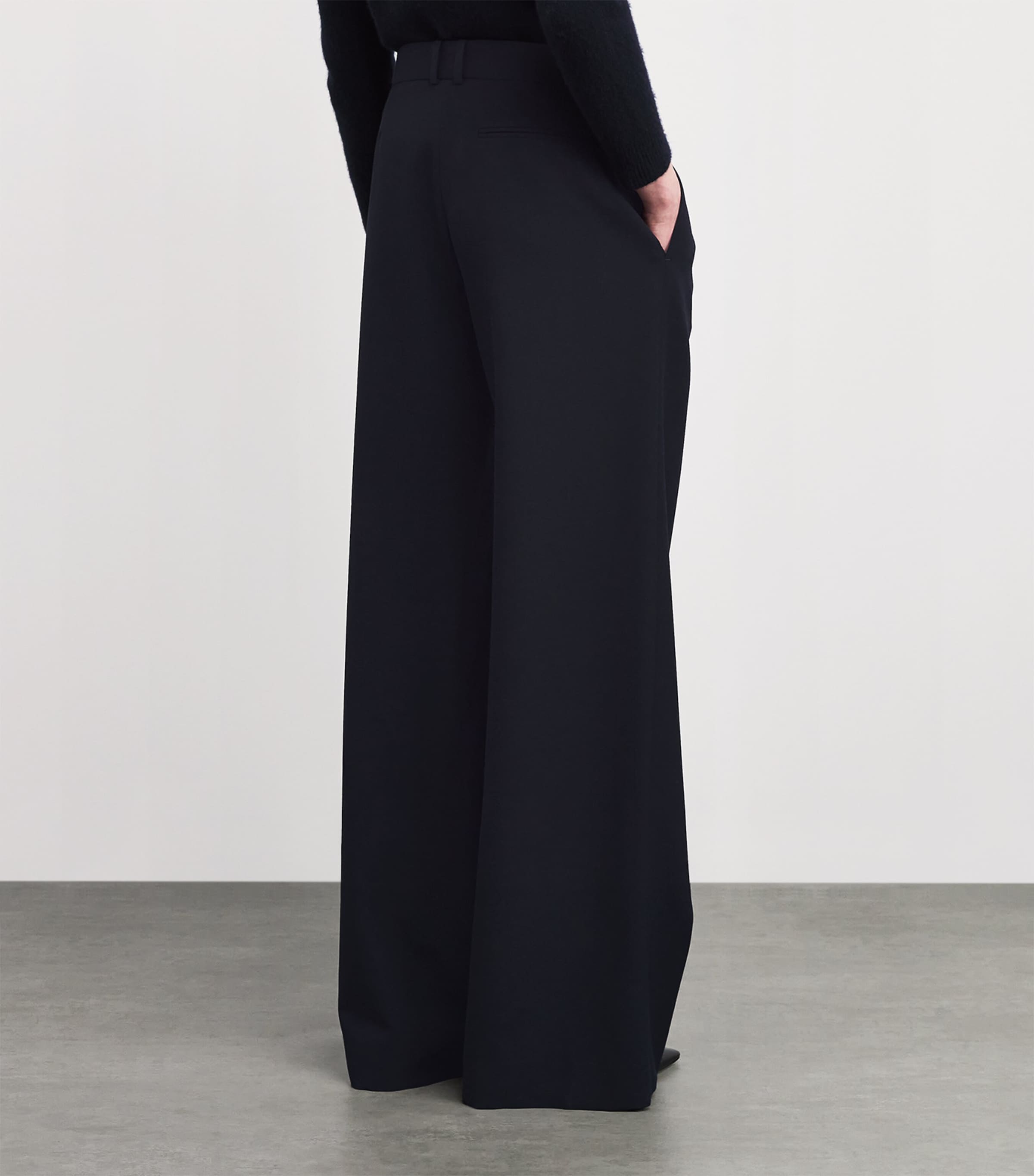 The Row Womens Dender Wool Trousers Dark Navy Image 4